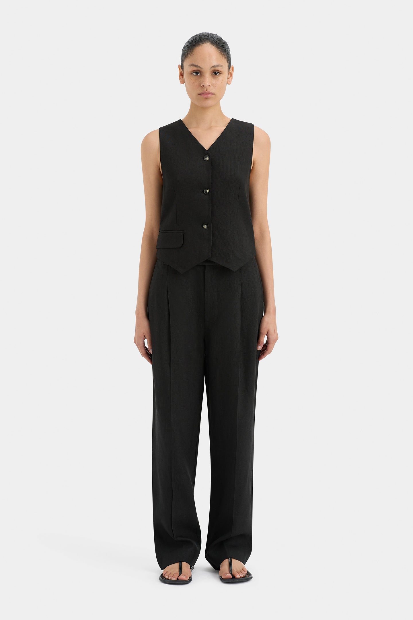 SIR the label Clemence Tailored Vest BLACK