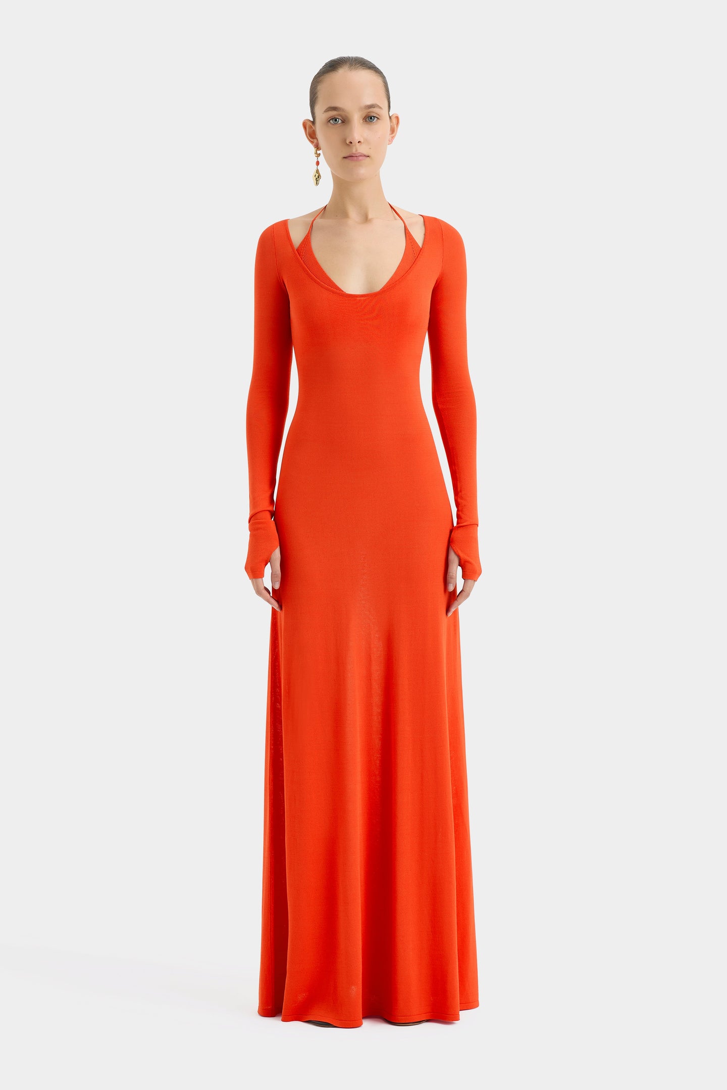 SIR the label Valejo Halter Dress TANGERINE