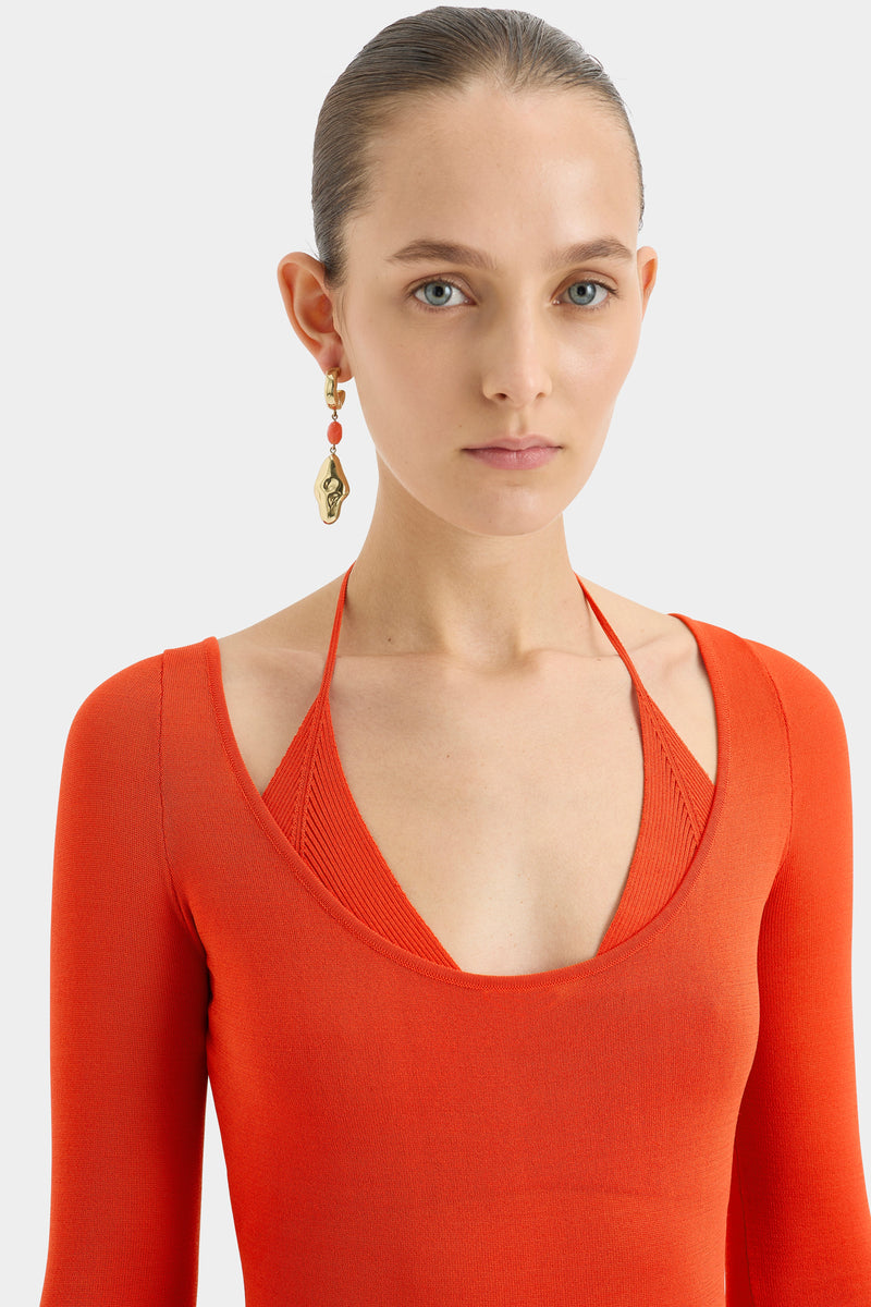 SIR the label Valejo Halter Dress TANGERINE