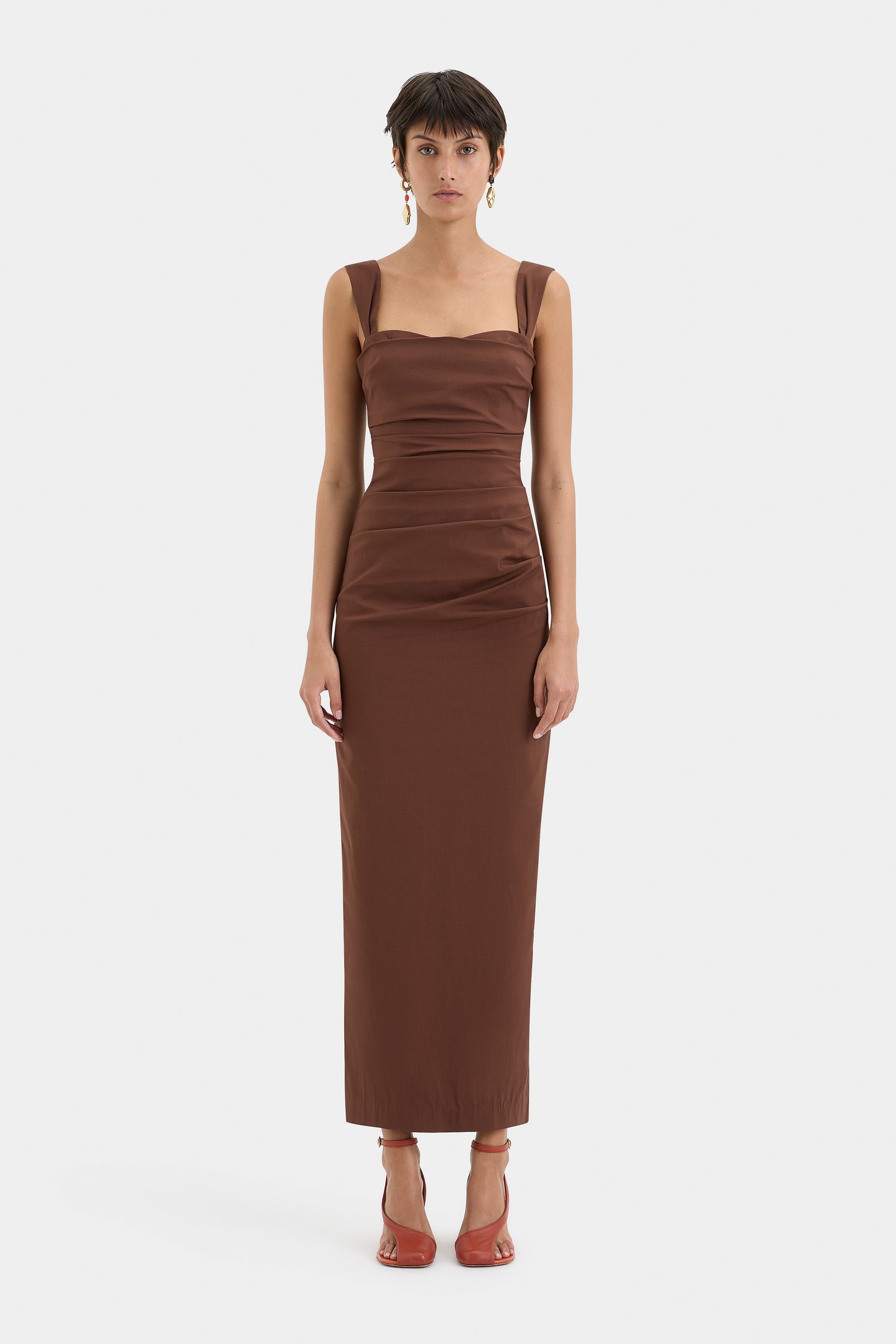 SIR the label Dahlia Balconette Gown CHOCOLATE