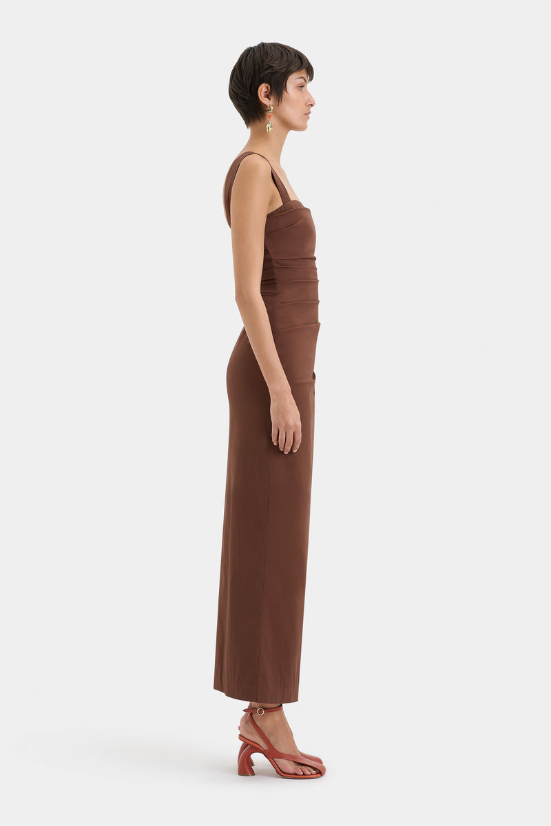 SIR the label Dahlia Balconette Gown CHOCOLATE