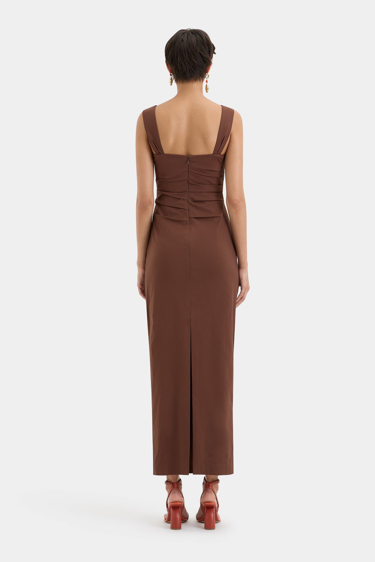 SIR the label Dahlia Balconette Gown CHOCOLATE