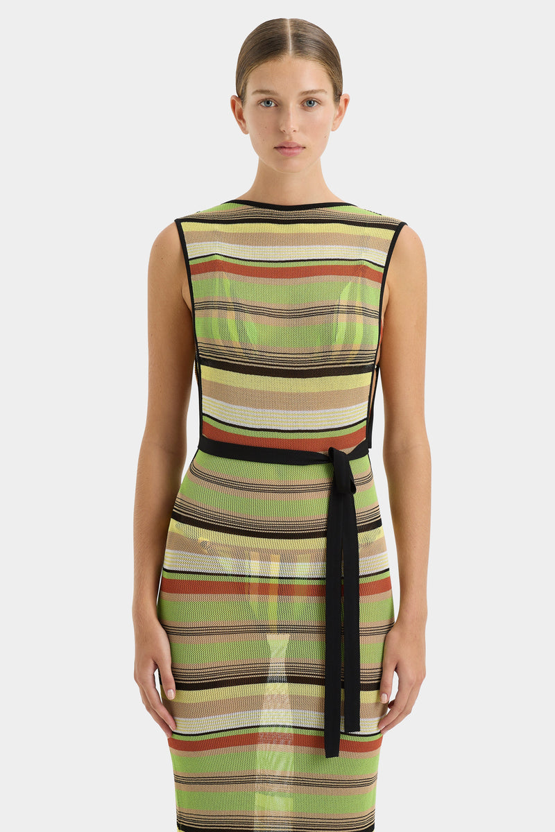 SIR the label Coastline Tie Dress PALM STRIPE