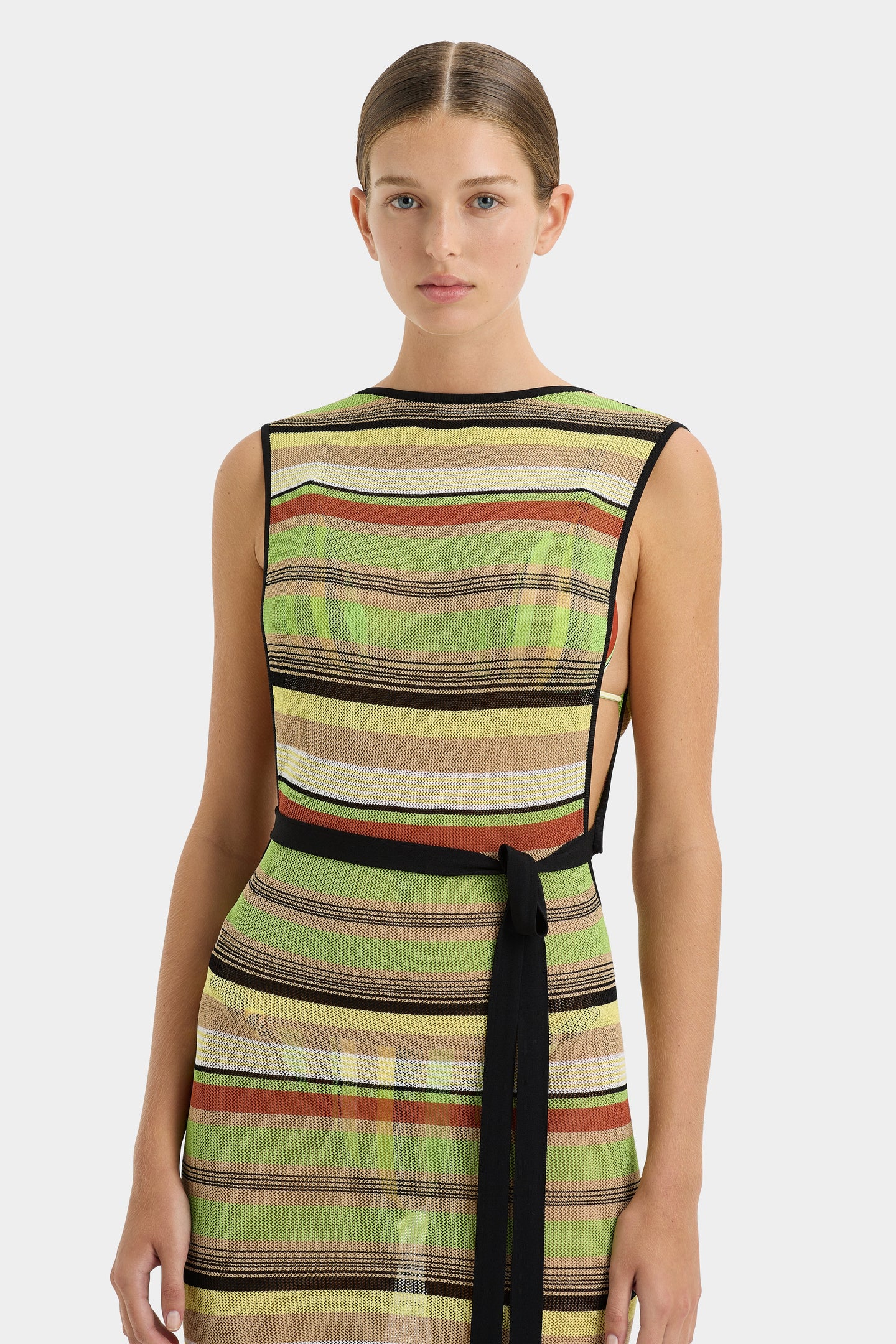 SIR the label Coastline Tie Dress PALM STRIPE