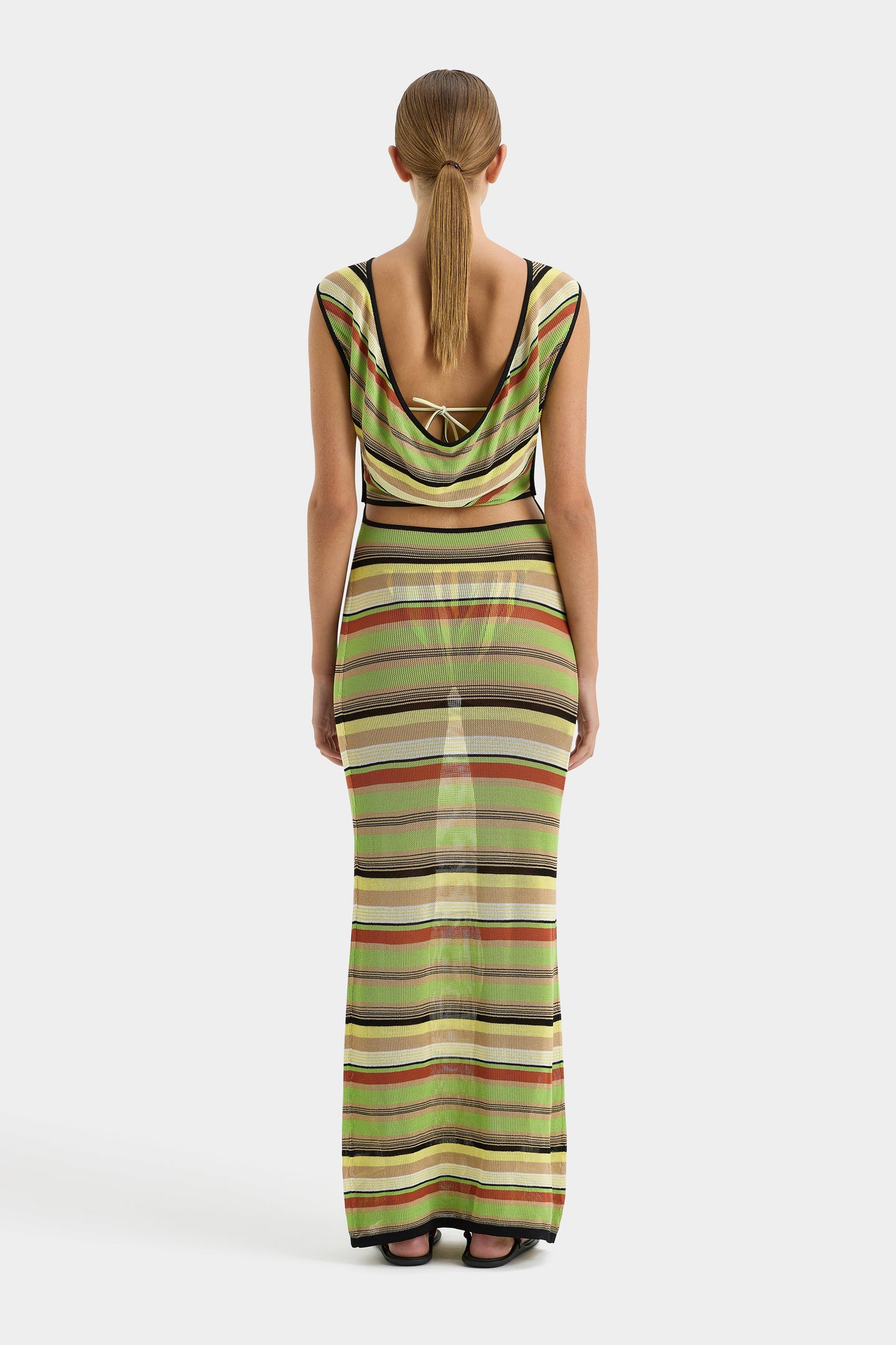 SIR the label Coastline Tie Dress PALM STRIPE