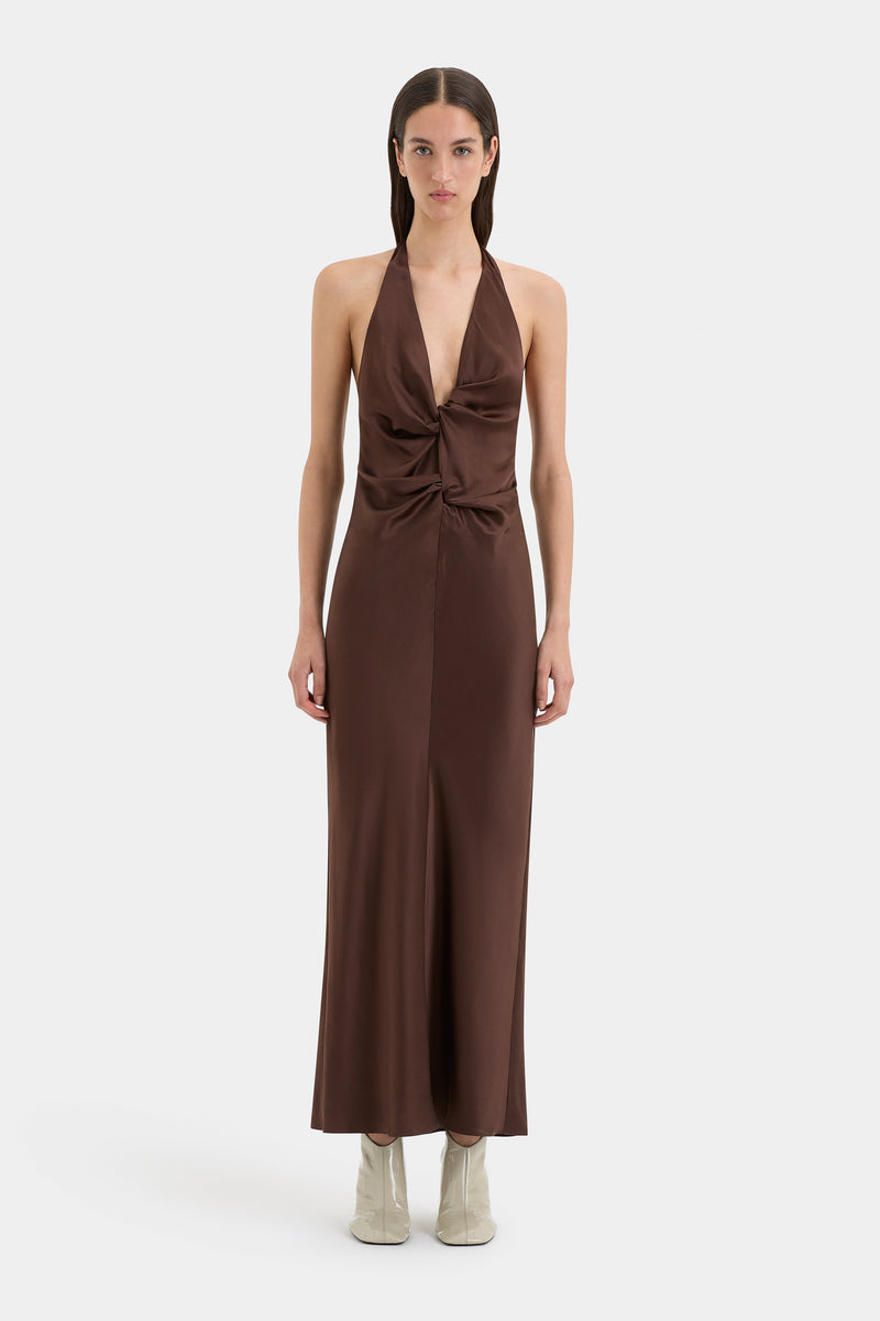 SIR the label Como Twist Dress CHOCOLATE