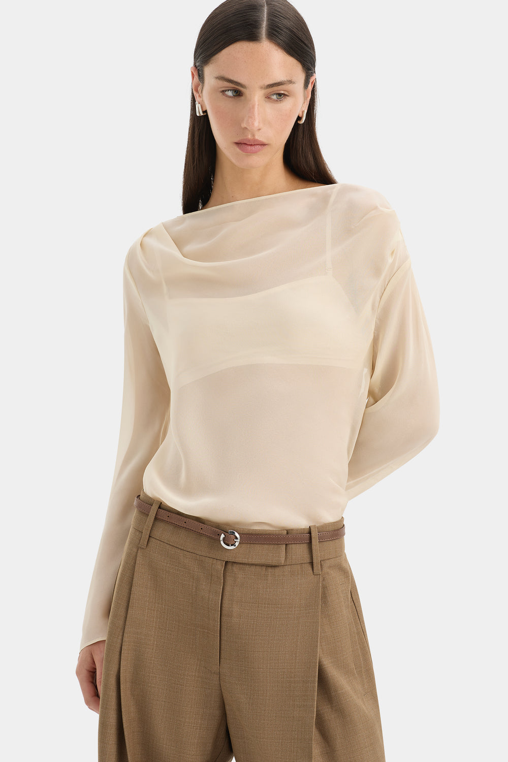 Strobe Long Sleeve Cowl Top