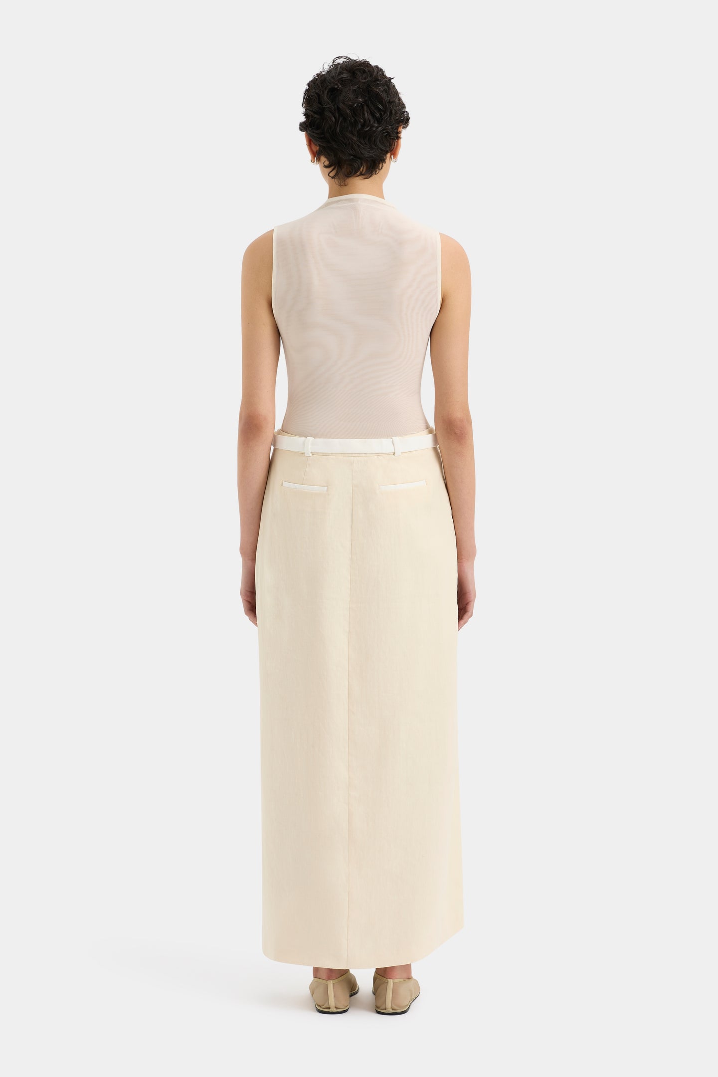 SIR the label Dune Midi Skirt CREAM