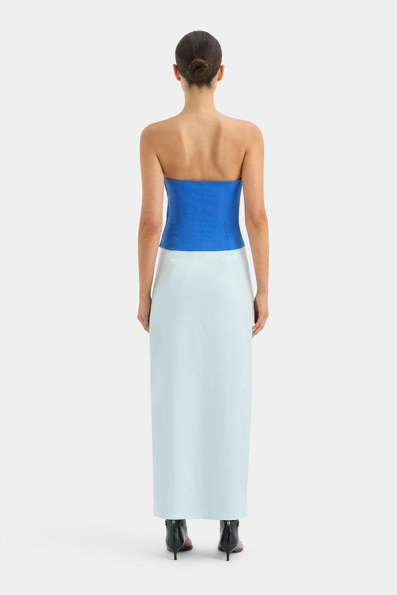 SIR the label Azul Twist Midi Skirt ICE BLUE/COBALT