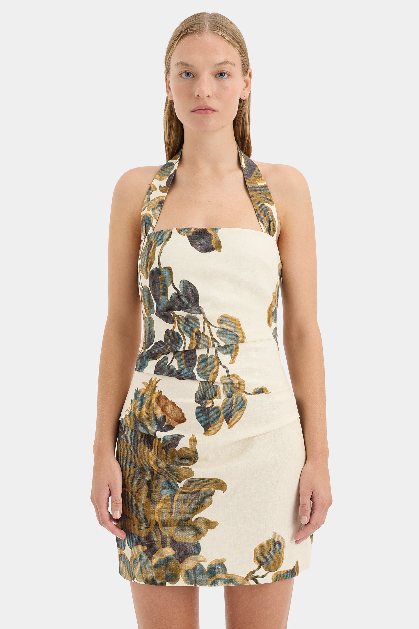 SIR the label Evalita Halter Mini Dress PINE VALLEY