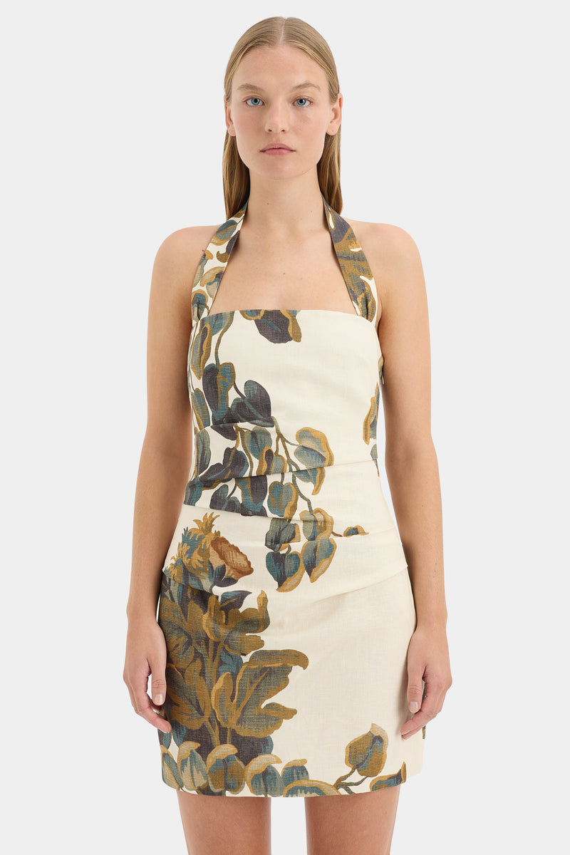 SIR the label Evalita Halter Mini Dress PINE VALLEY