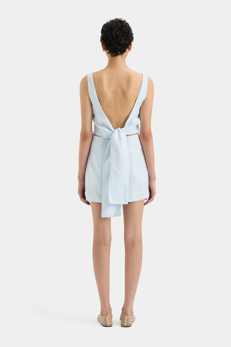 SIR the label Iris Tie Mini Dress LIGHT BLUE