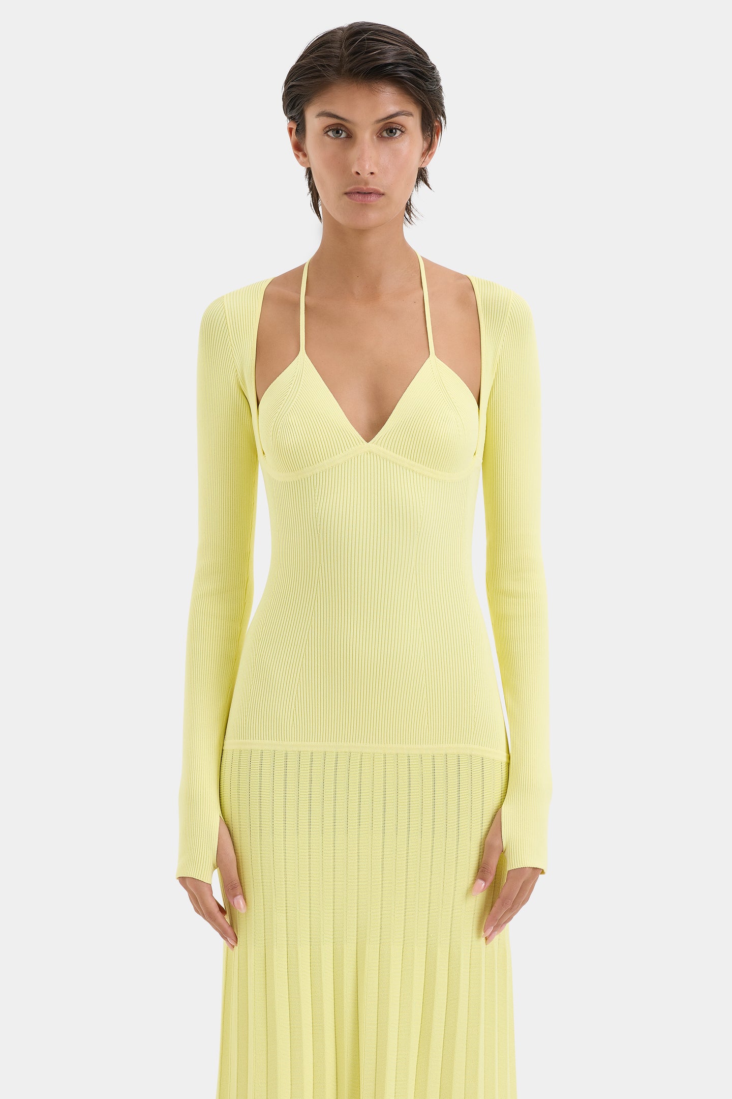 SIR the label Juniper Contoured Dress LEMON