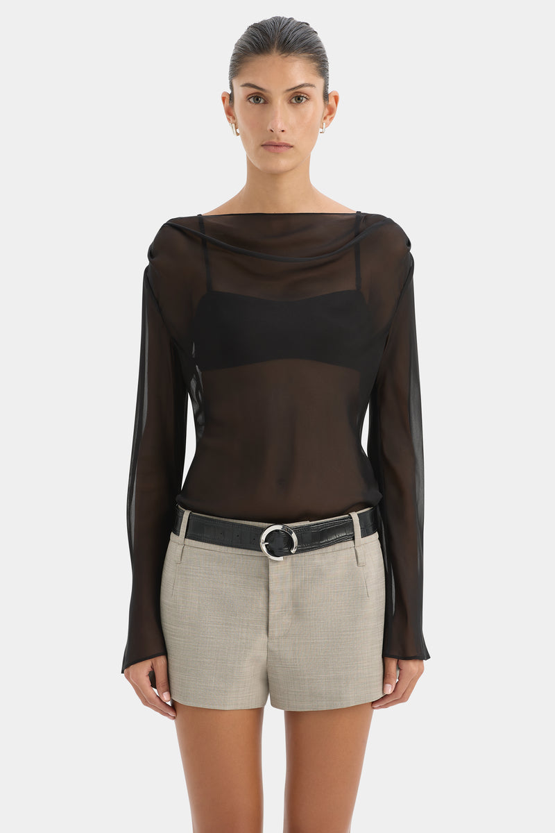 Strobe Long Sleeve Cowl Top