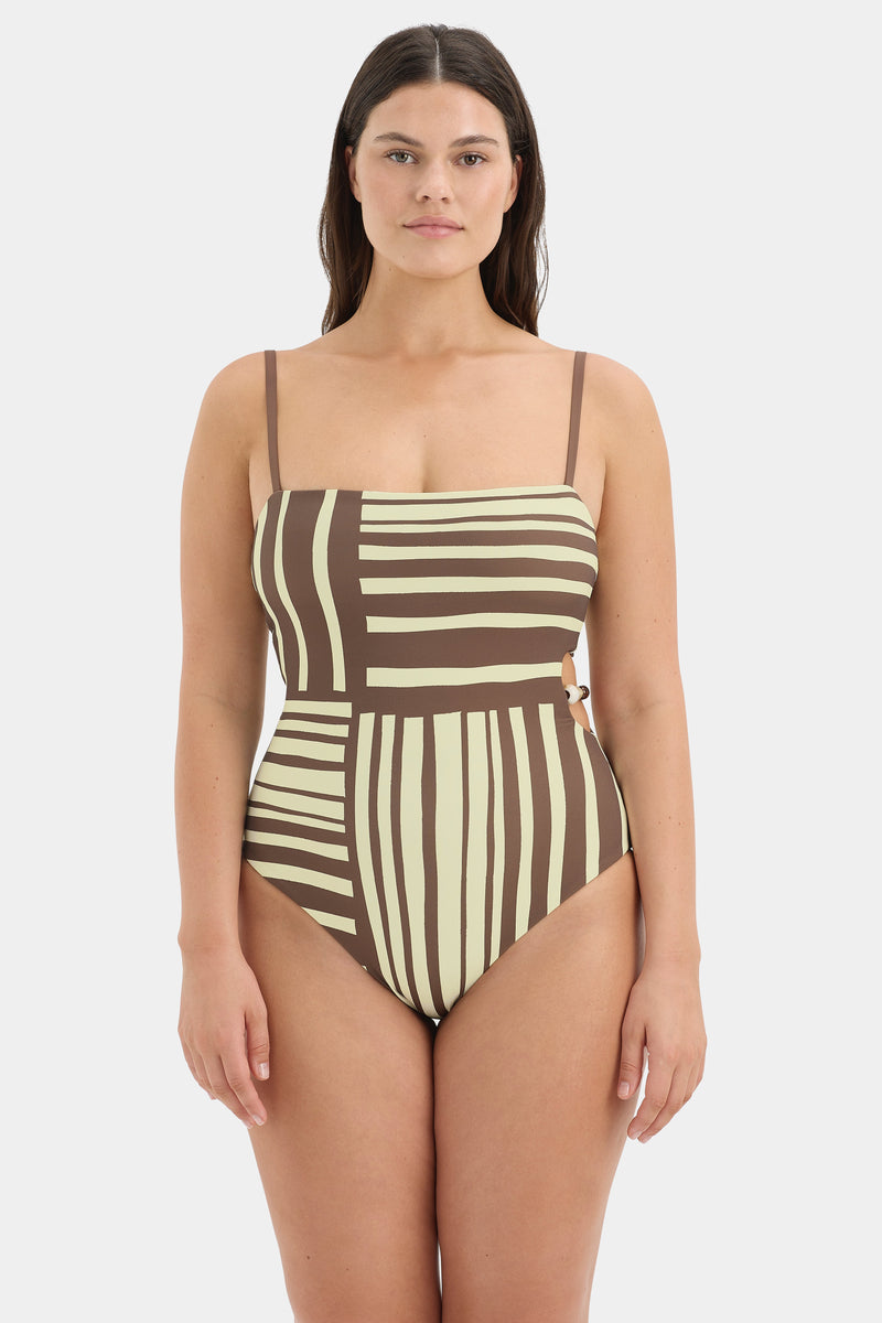 Linocut Beaded One Piece