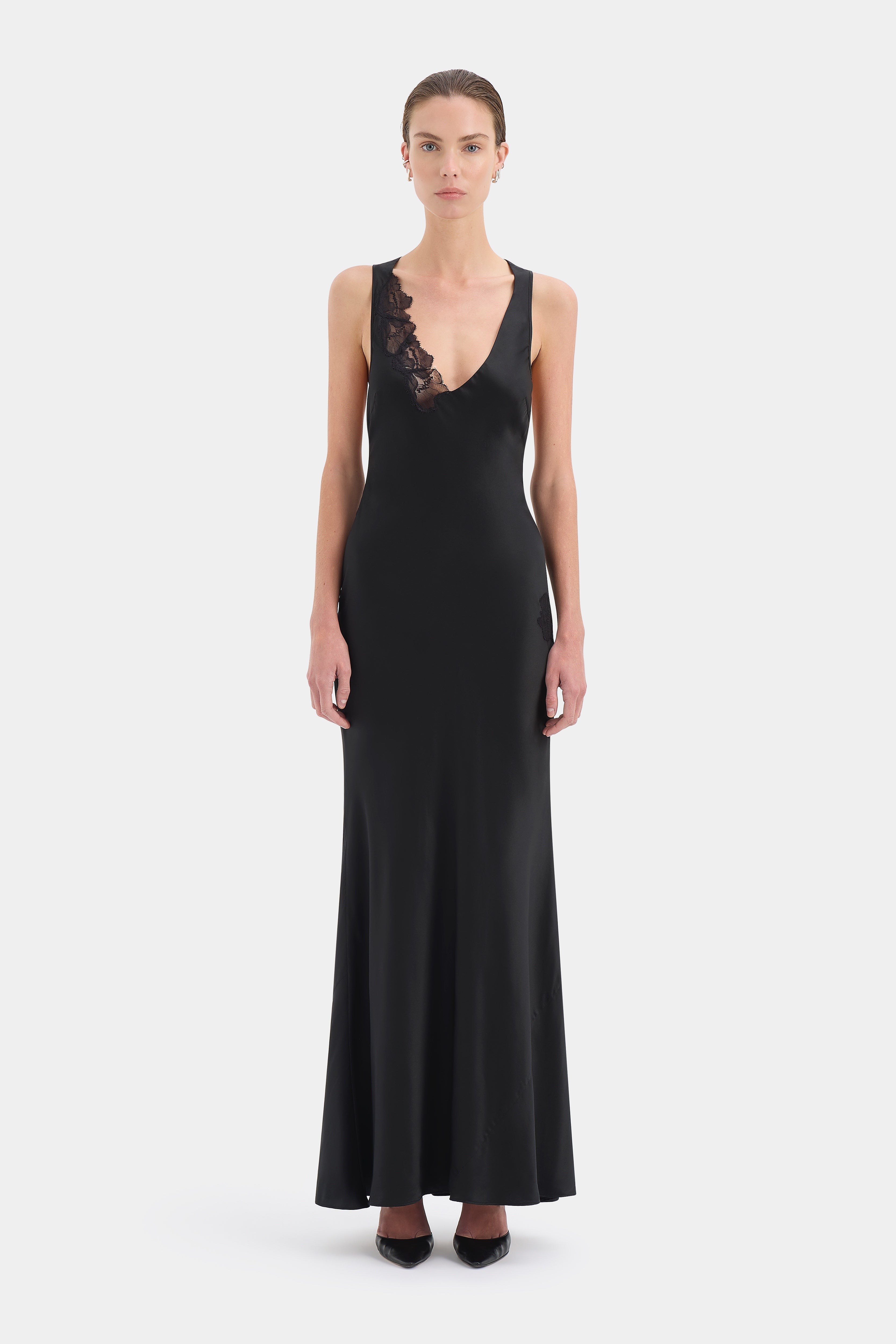 Montparnasse Gown | Black Silk & Japanese Lace Event Dress | SIR. Montparnasse Gown | Black Silk & Japanese Lace Event Dress | SIR.