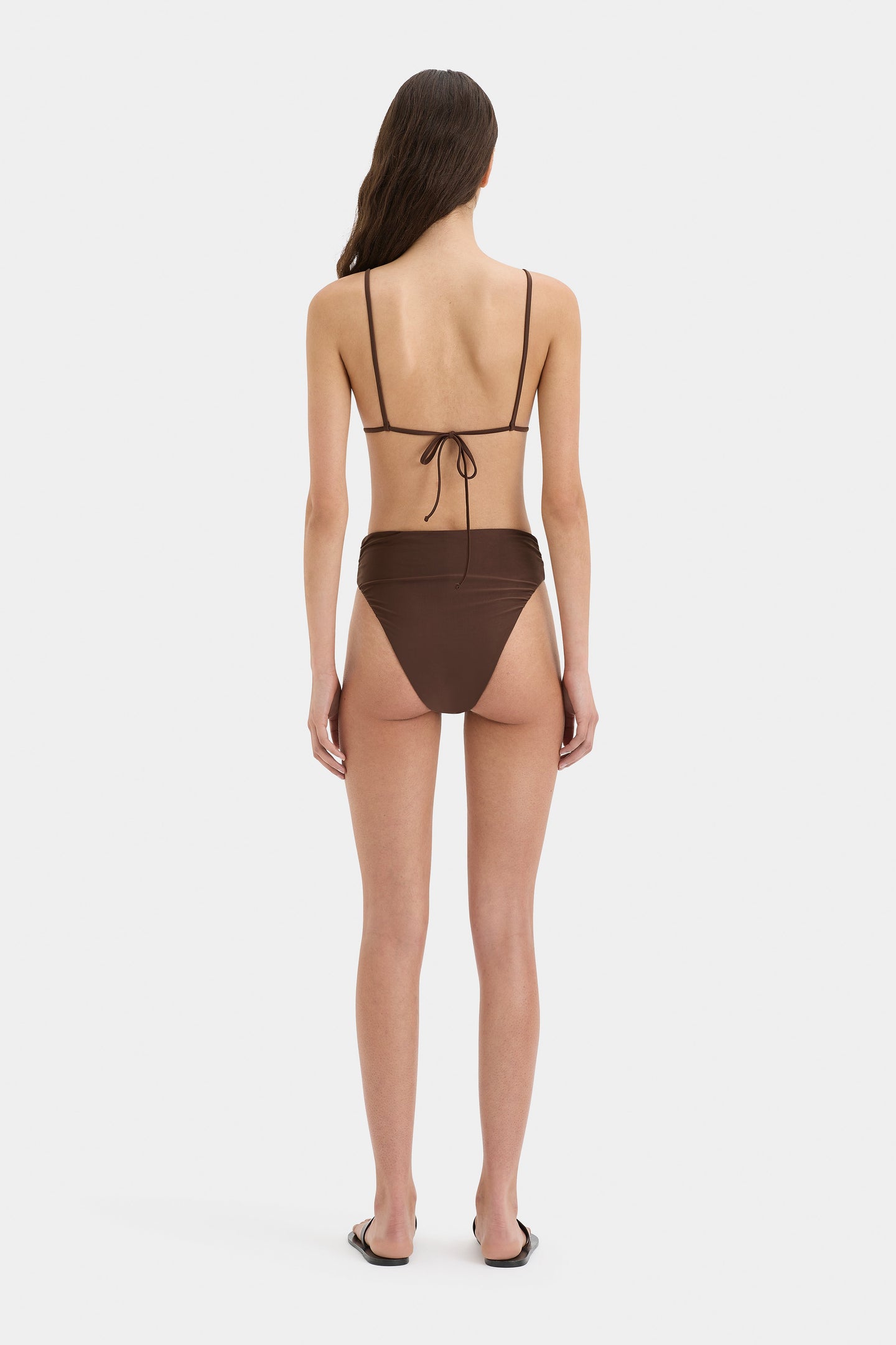 SIR the label Jeanne Beaded String Triangle Top CHOCOLATE