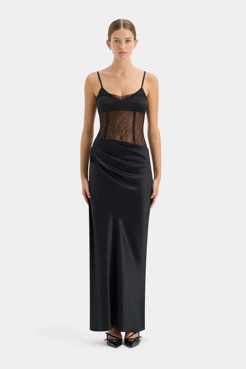 SIR the label Dunya Draped Gown BLACK