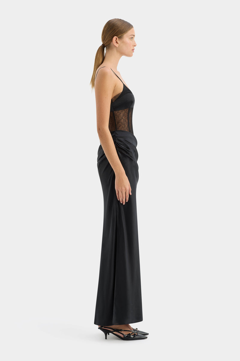 SIR the label Dunya Draped Gown BLACK