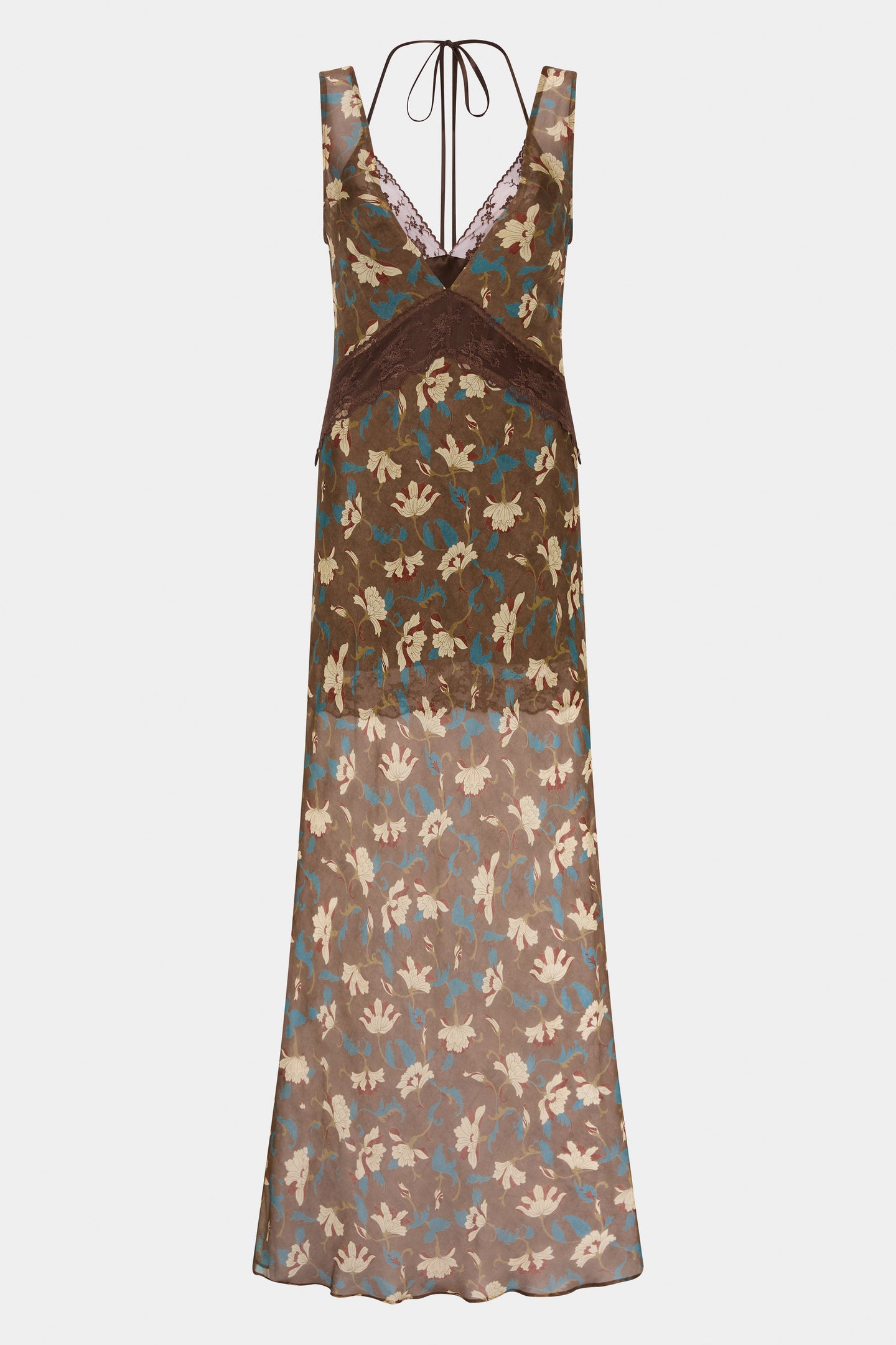 SIR the label Avellino Lace Layered Dress CHOCOLATE FIORE PRINT