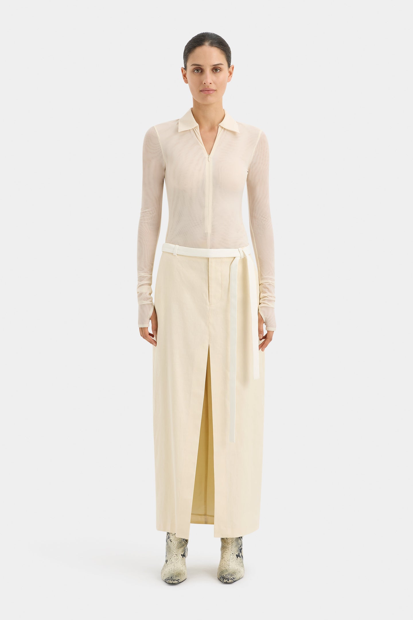 SIR the label Dune Midi Skirt CREAM