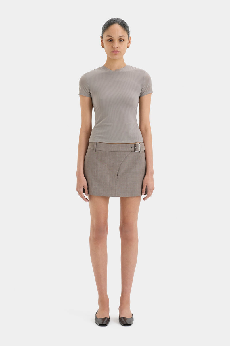 SIR the label Leonardo Belted Mini Skirt TAUPE