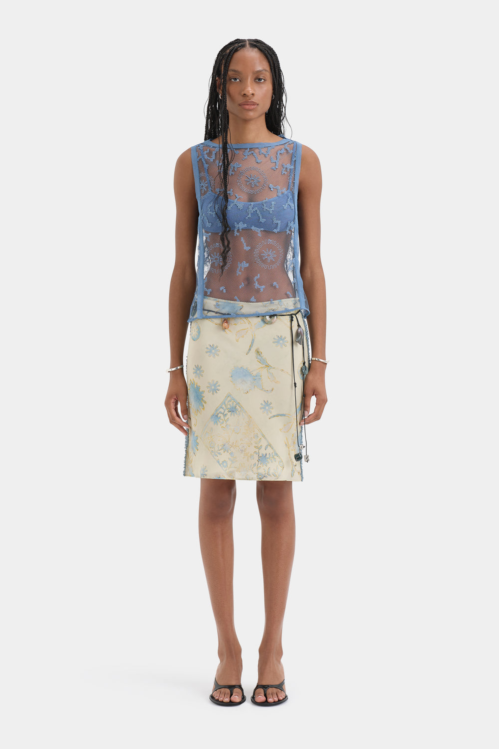 Cecile Ruffle Midi Skirt