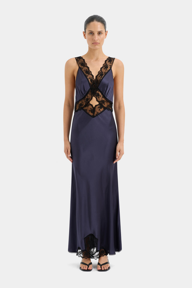 SIR the label Aries Cut Out Gown NAVY