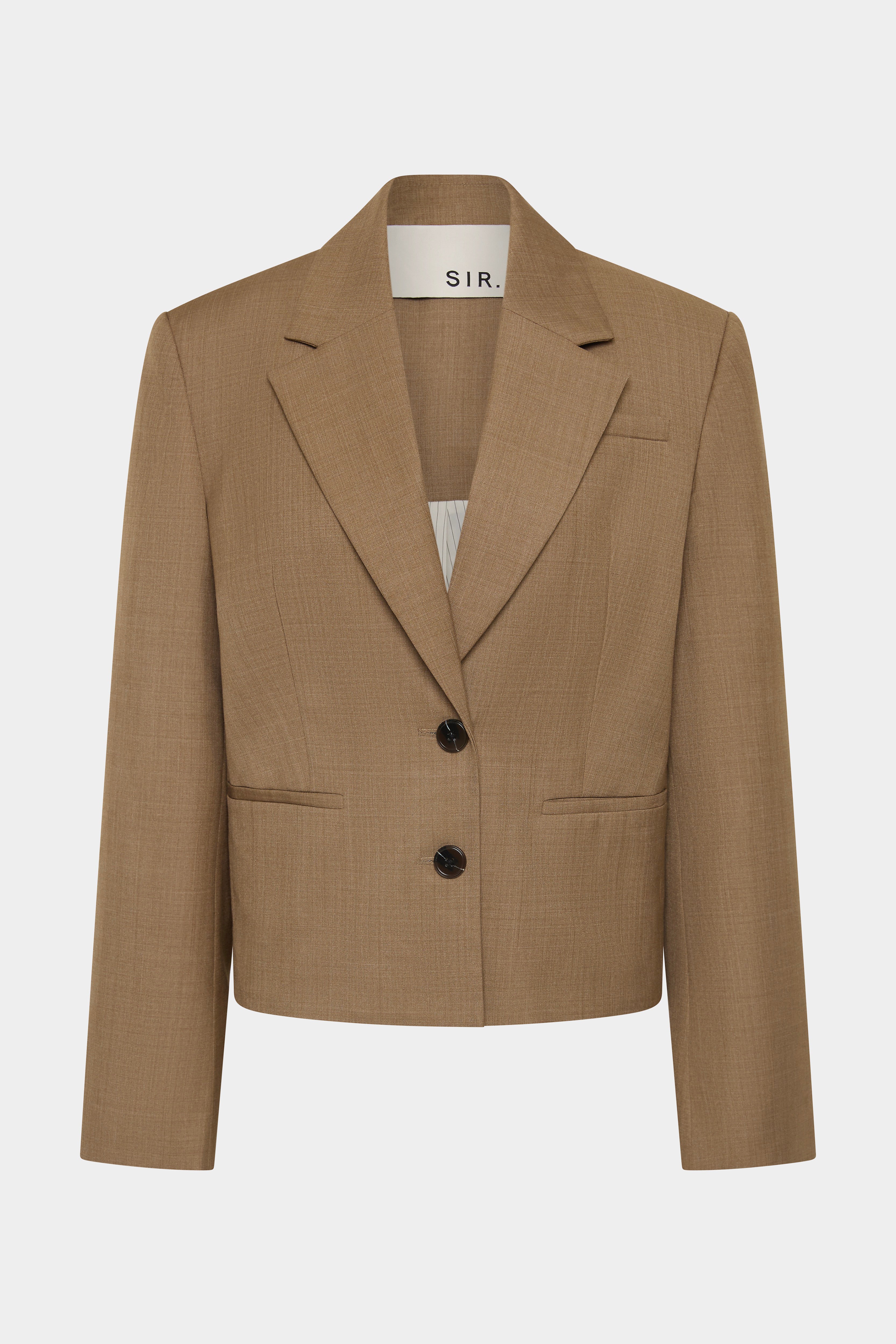 Bastille Blazer | Cinnamon Cropped Double Breasted Blazer | SIR.