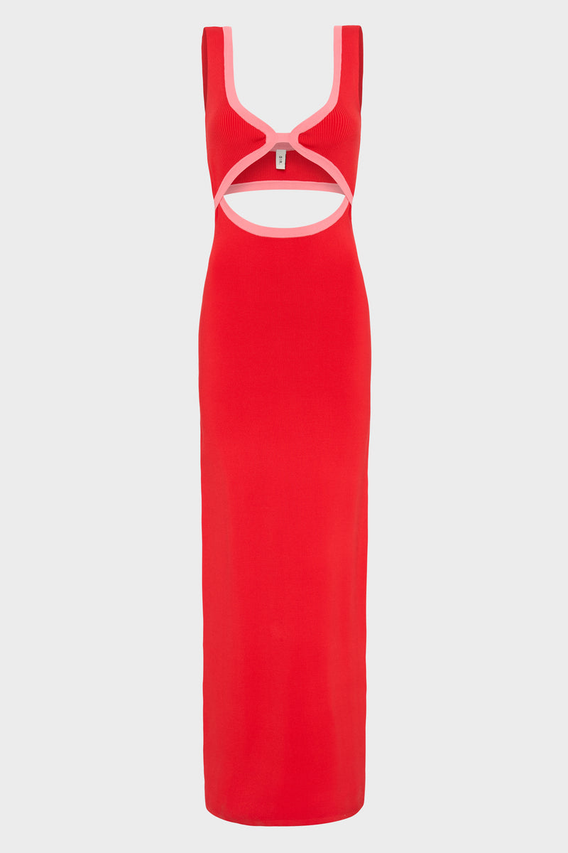 SIR the label Lupita Shaped Midi Dress RUBY
