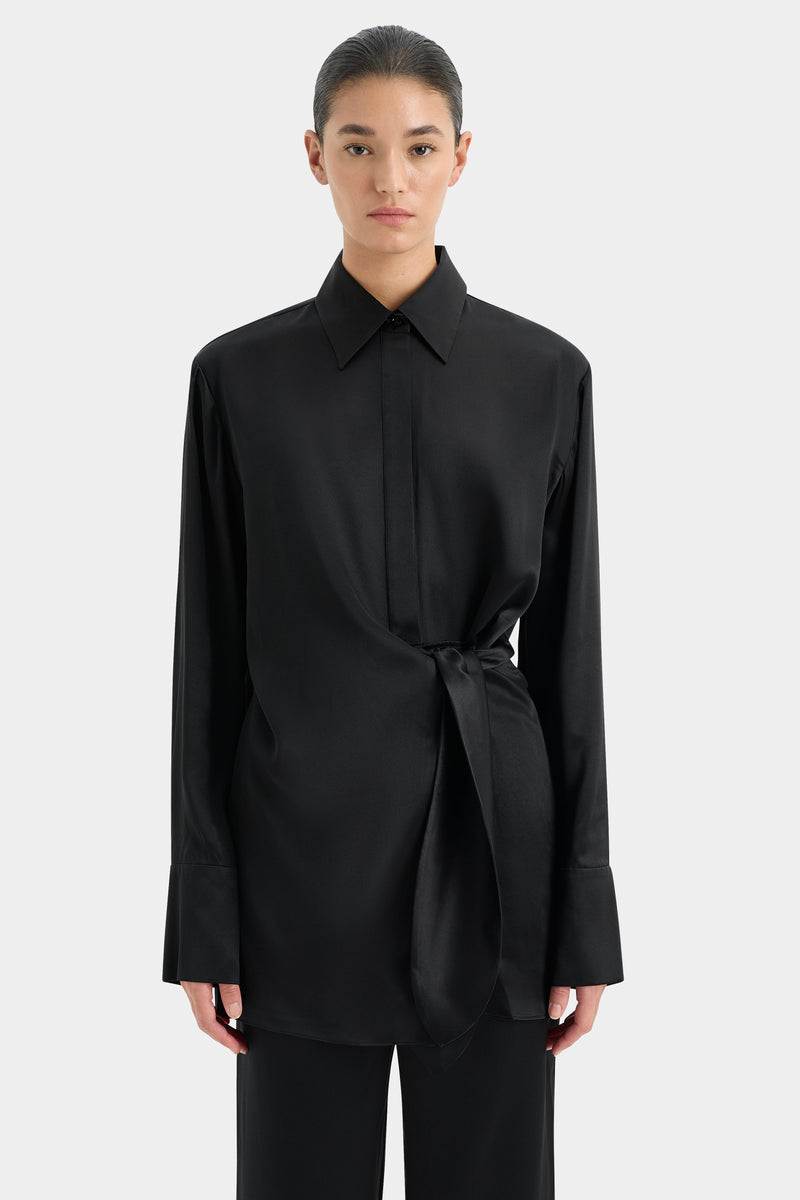 SIR the label Sorrento Shirt Dress BLACK