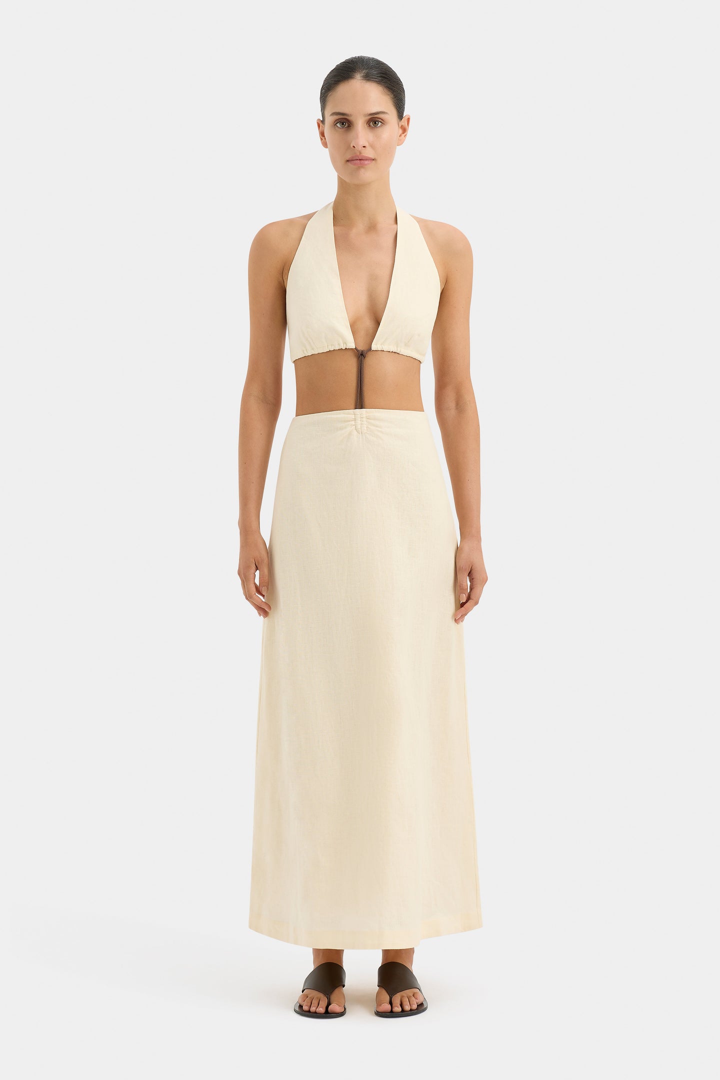 SIR the label Josefina Corded Cut Out Dress CREME