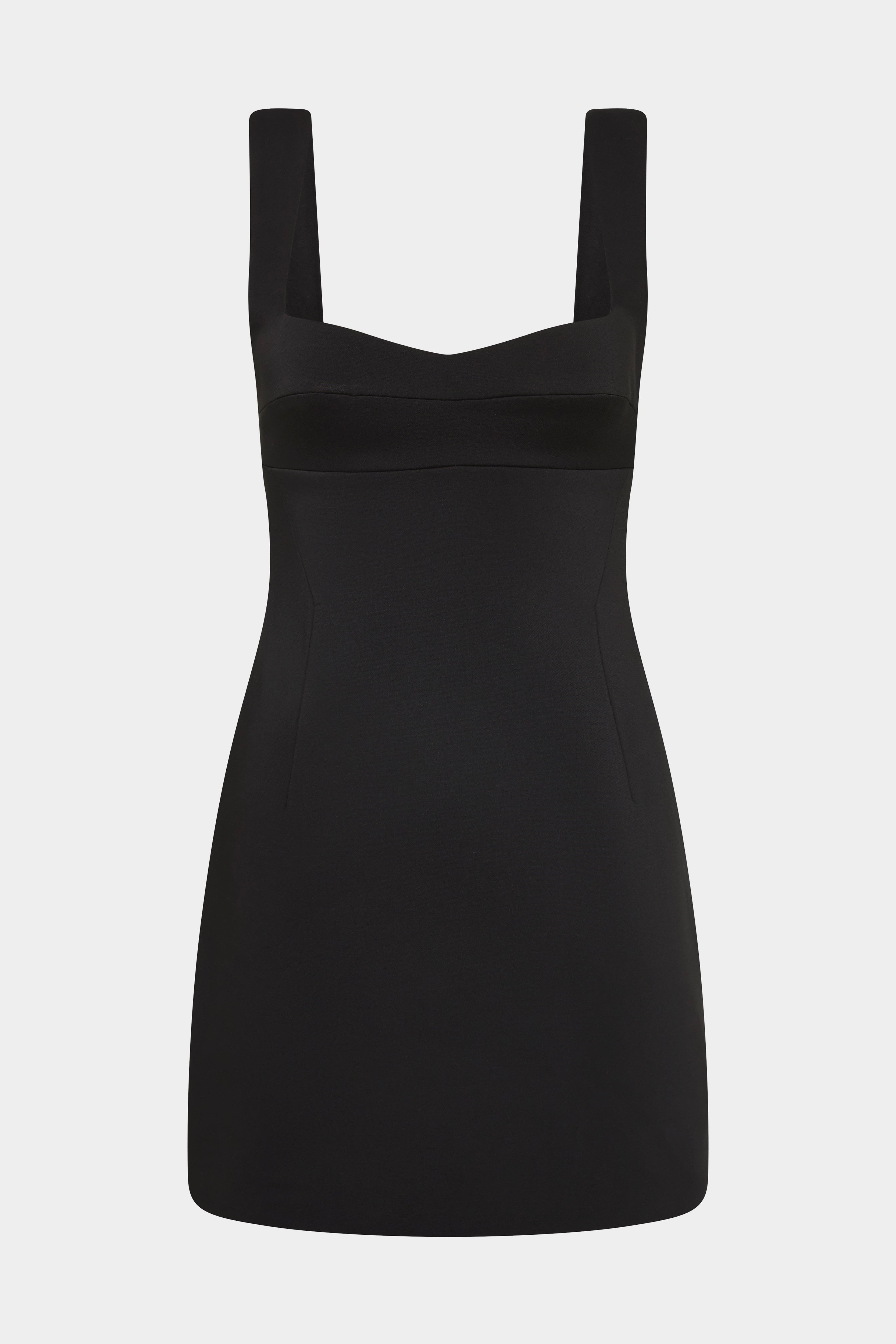 Alizee Structured Mini Dress | Black Recycled Suiting | SIR. Alizee Structured Mini Dress | Black Recycled Suiting | SIR.