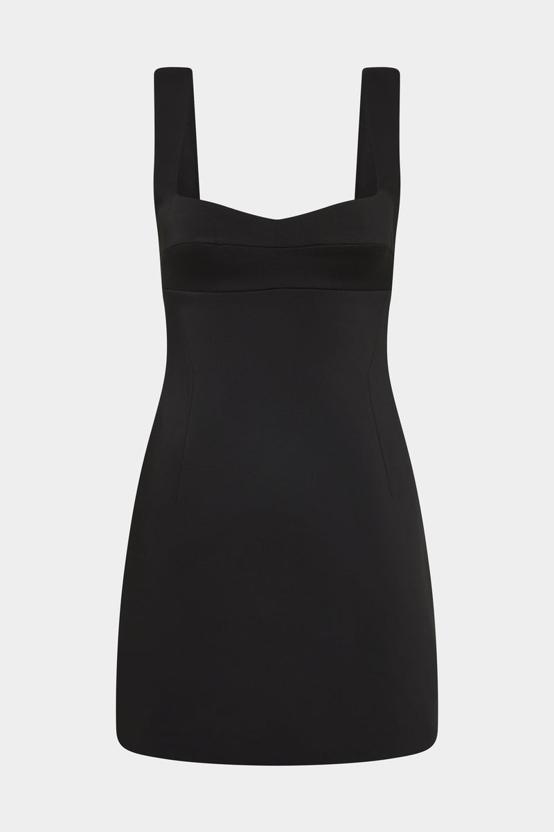 Alizee Structured Mini Dress | Black Recycled Suiting | SIR. Alizee Structured Mini Dress | Black Recycled Suiting | SIR.