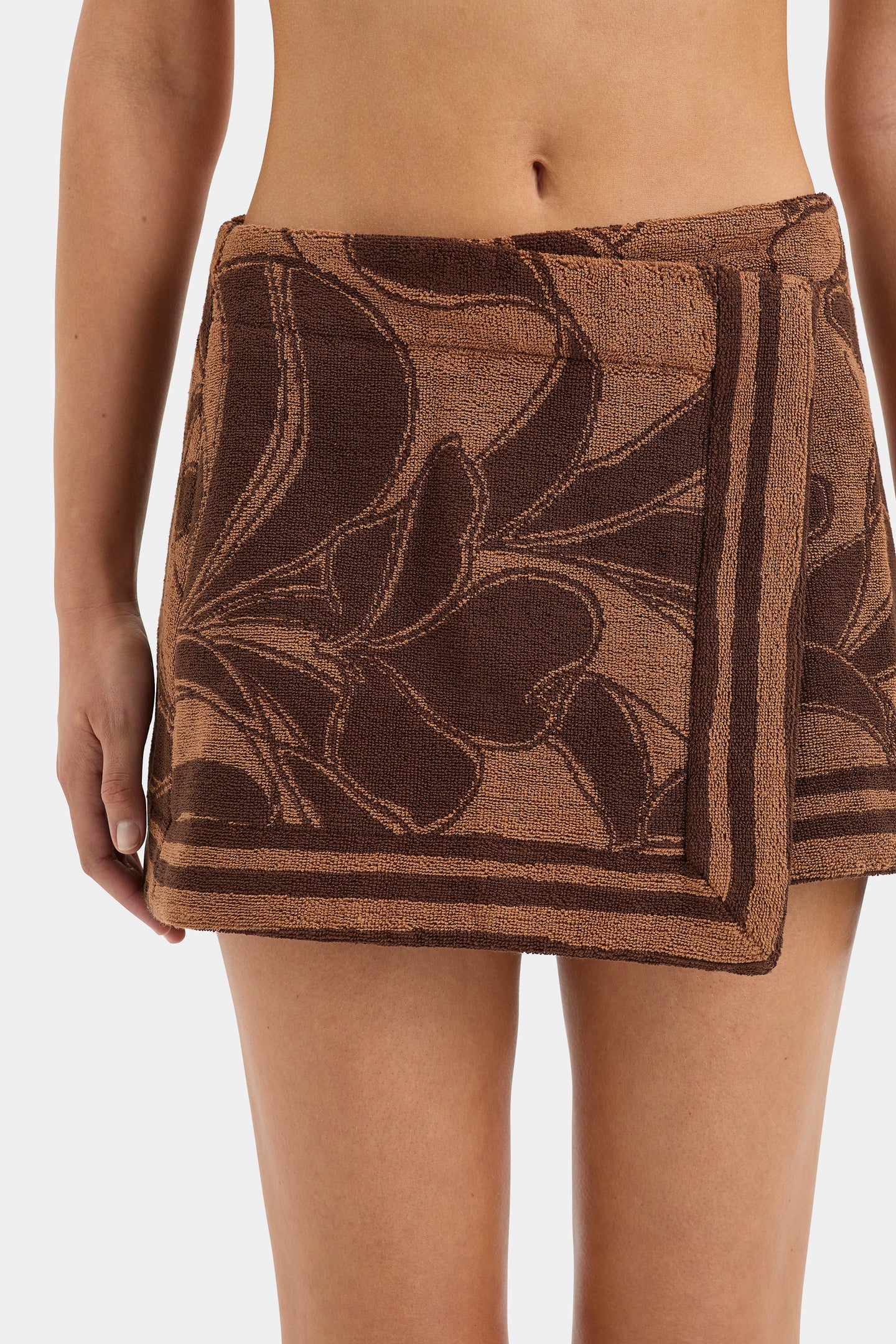 SIR the label Mar Terry Mini Skirt CHOCOLATE TERRY