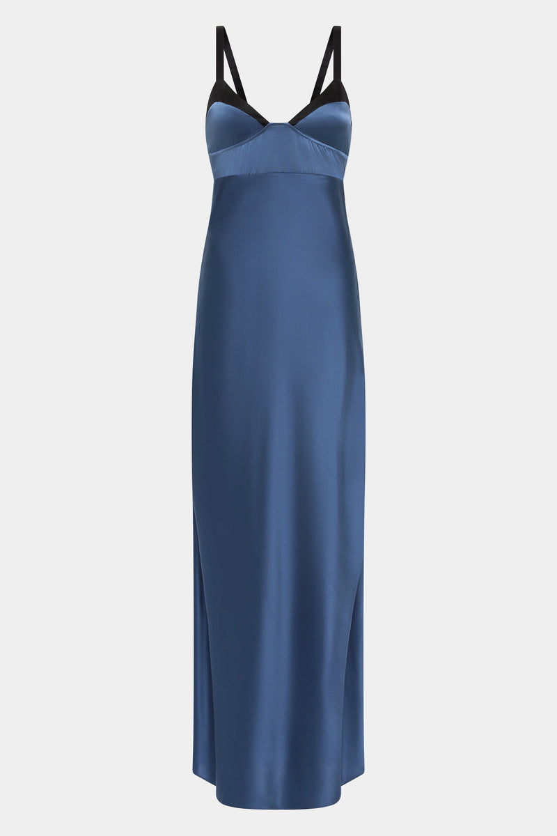 SIR the label Depeche Balconette Gown DARK BLUE