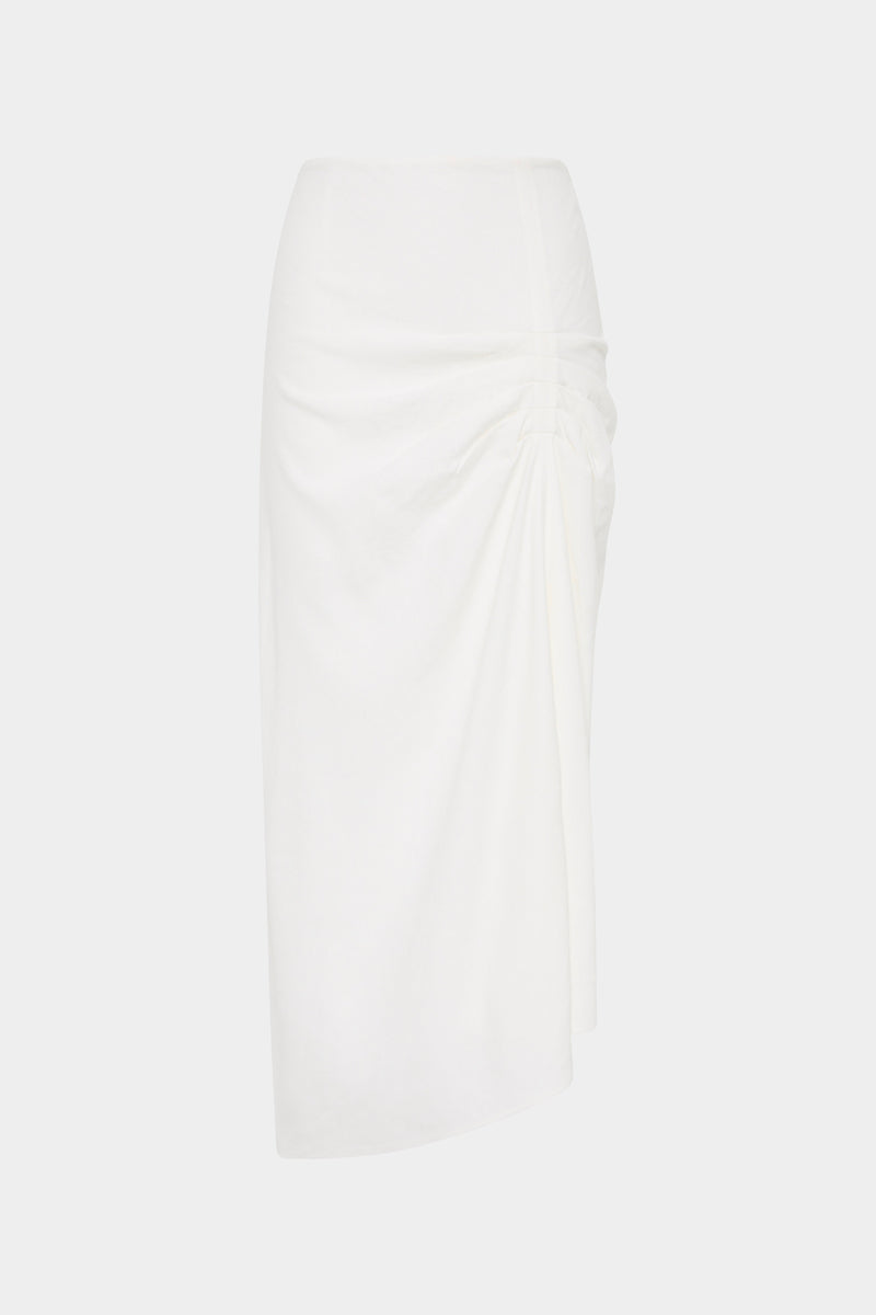 SIR the label Dorian Ruched Skirt IVORY