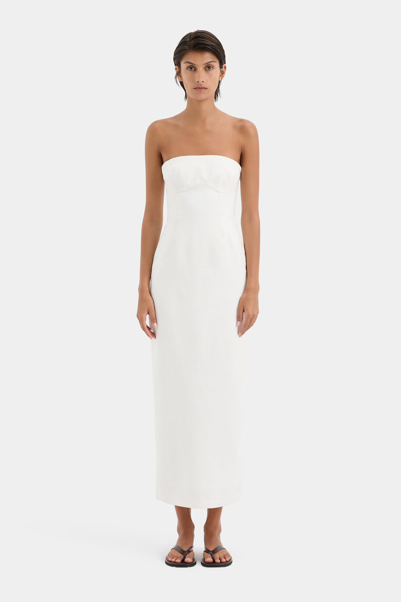 SIR the label Evalita Column Dress IVORY