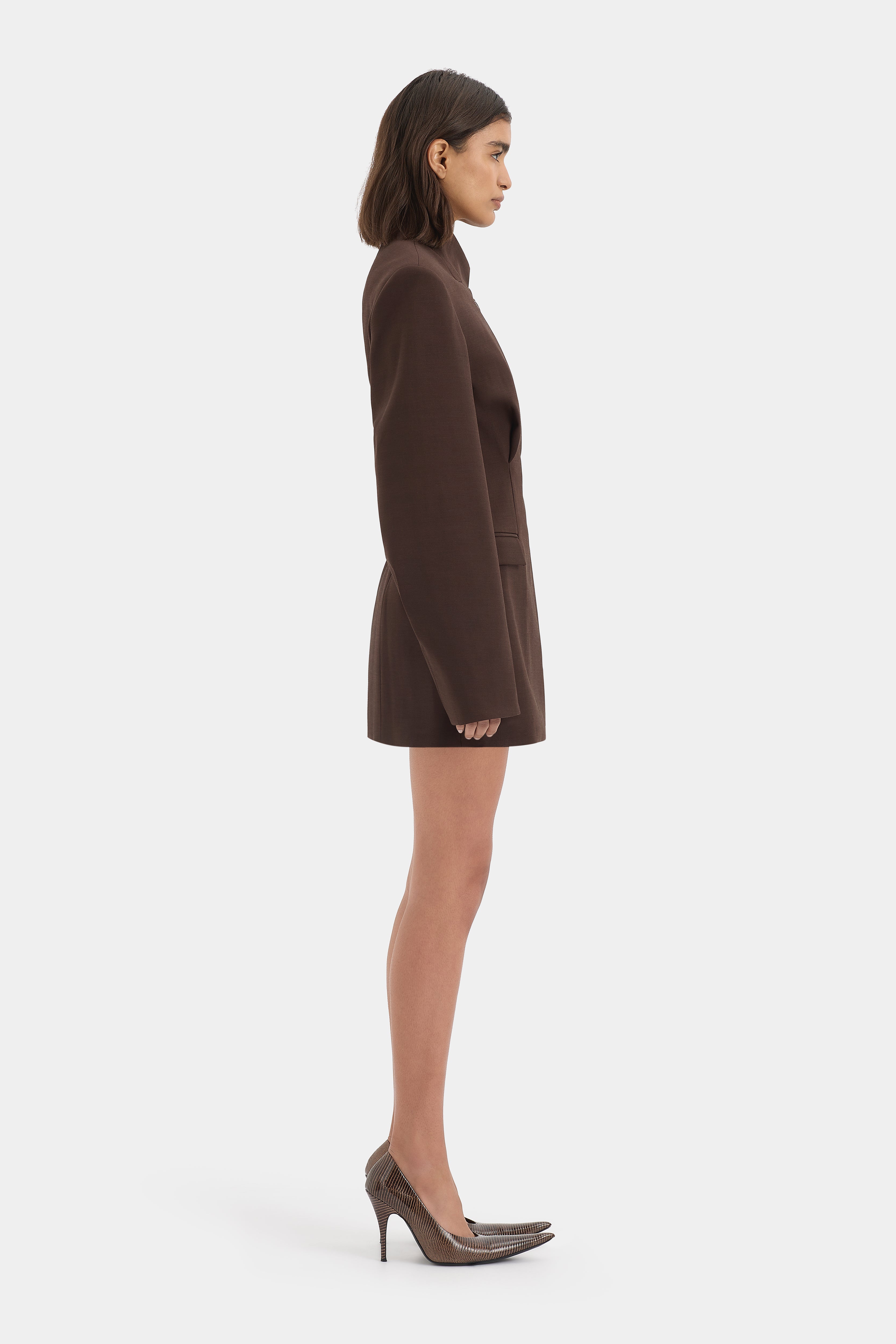 sir the label brown mini dress SIR. Aries Halter Mini Dress in Chocolate