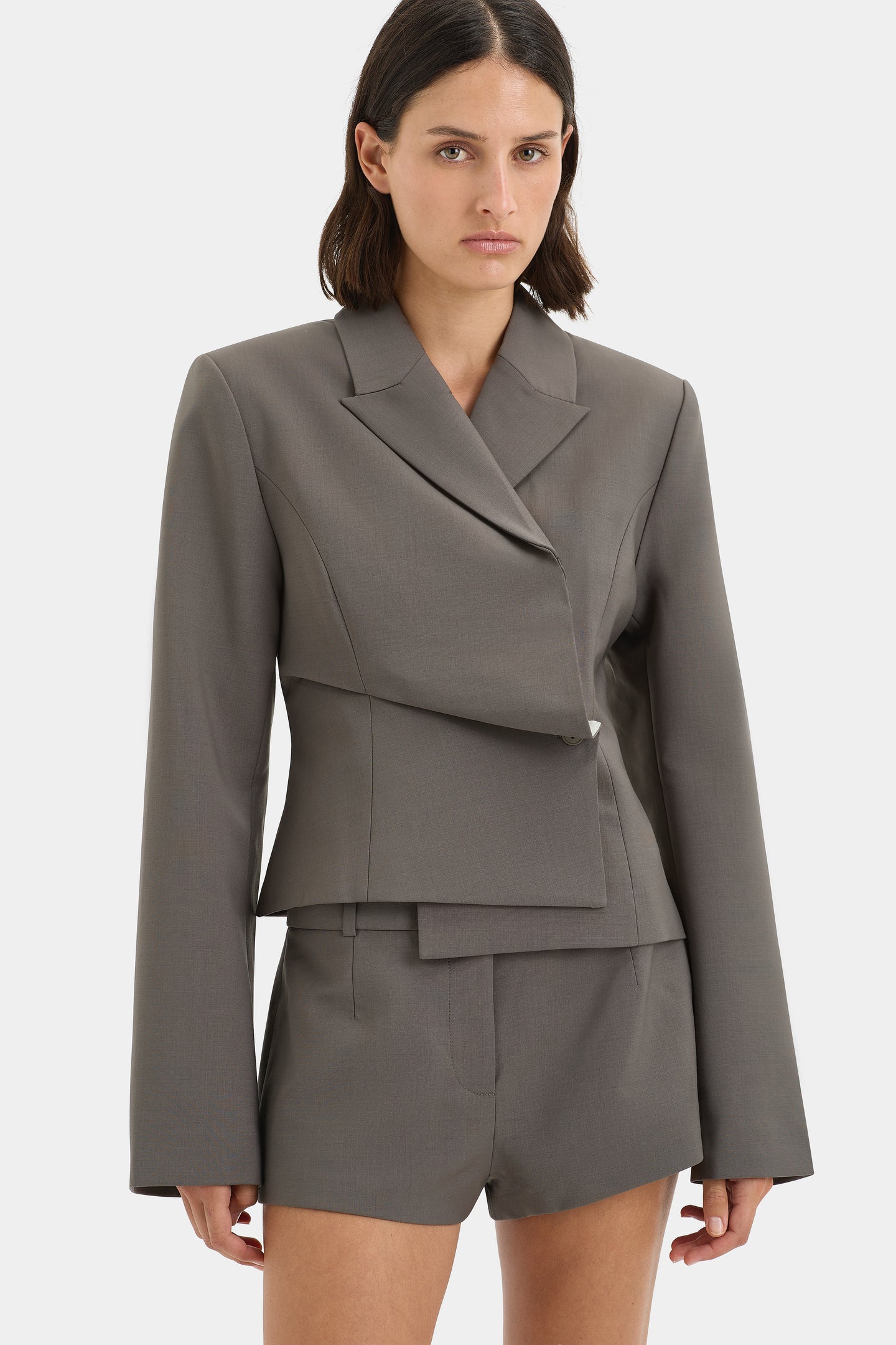 SIR the label Maya Pleated Blazer Grey