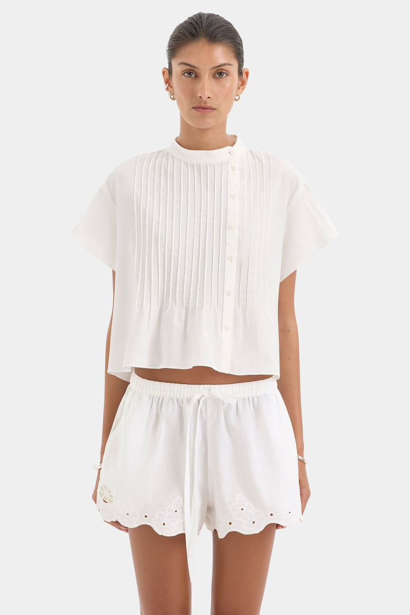 Beatrice Pintuck Top