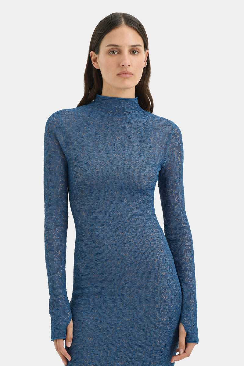 Celestino Long Sleeve Dress | Blue Sea | SIR.