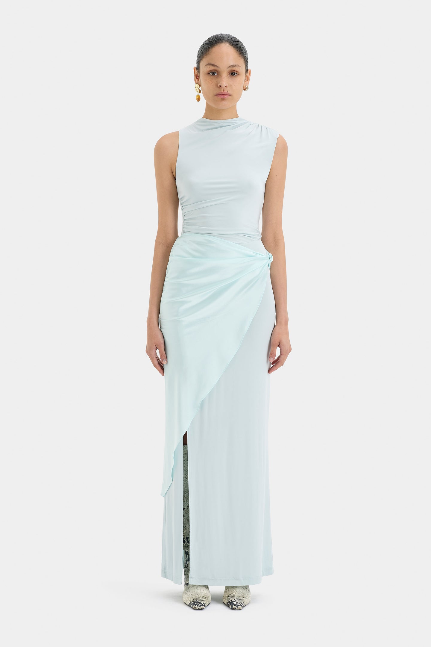 SIR the label Alessia Draped Skirt ICE BLUE