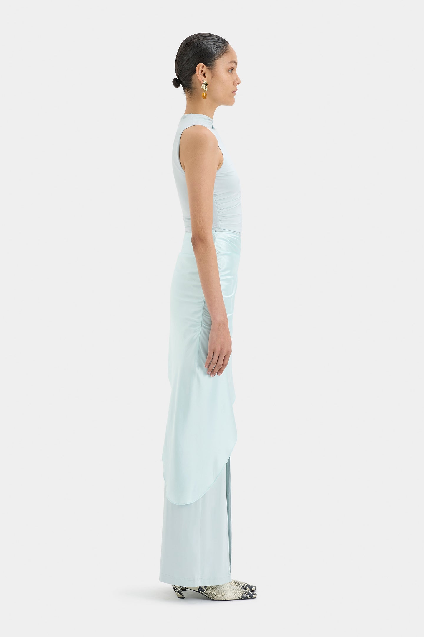 SIR the label Alessia Draped Skirt ICE BLUE