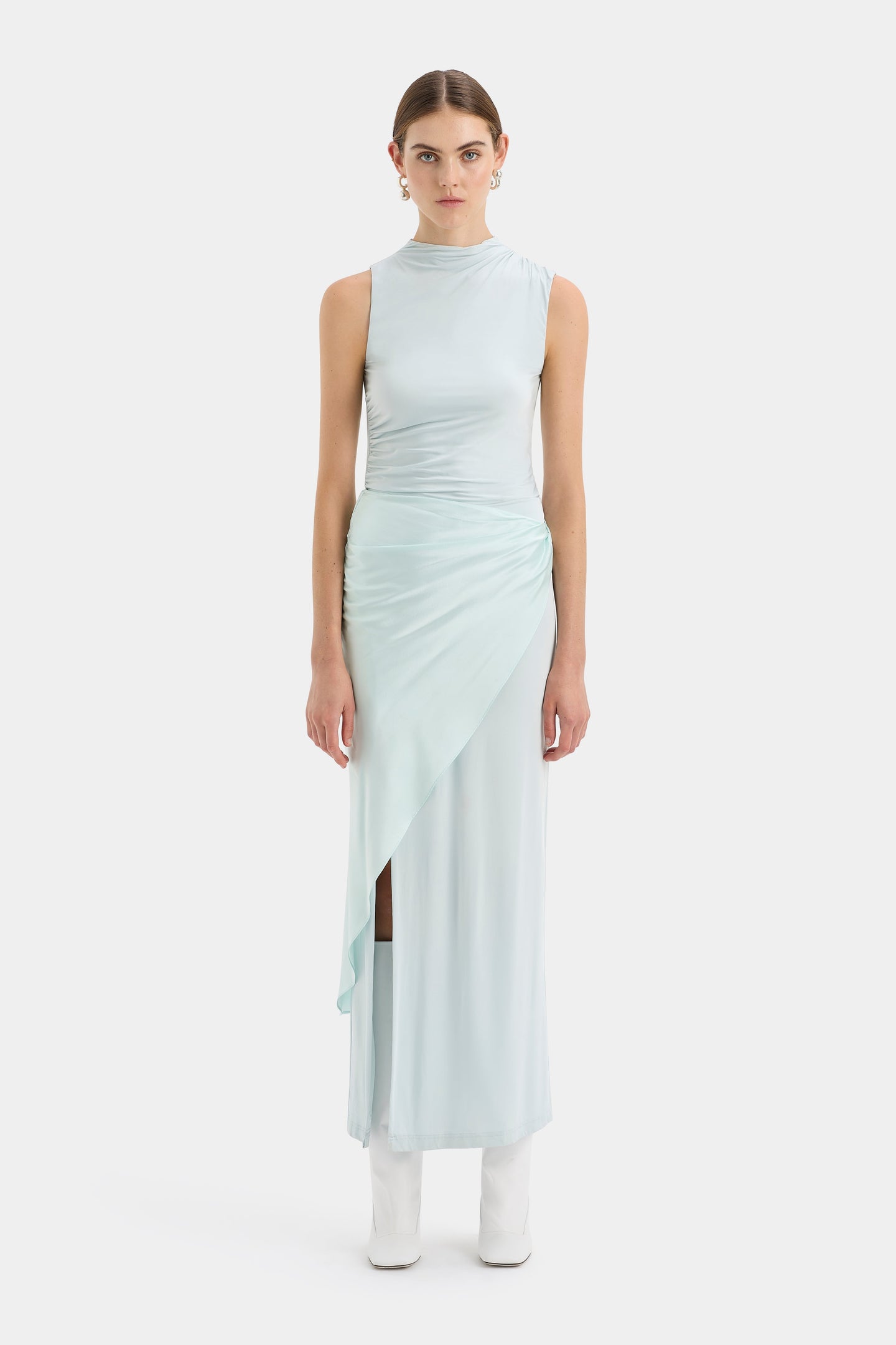 SIR the label Alessia Draped Skirt ICE BLUE