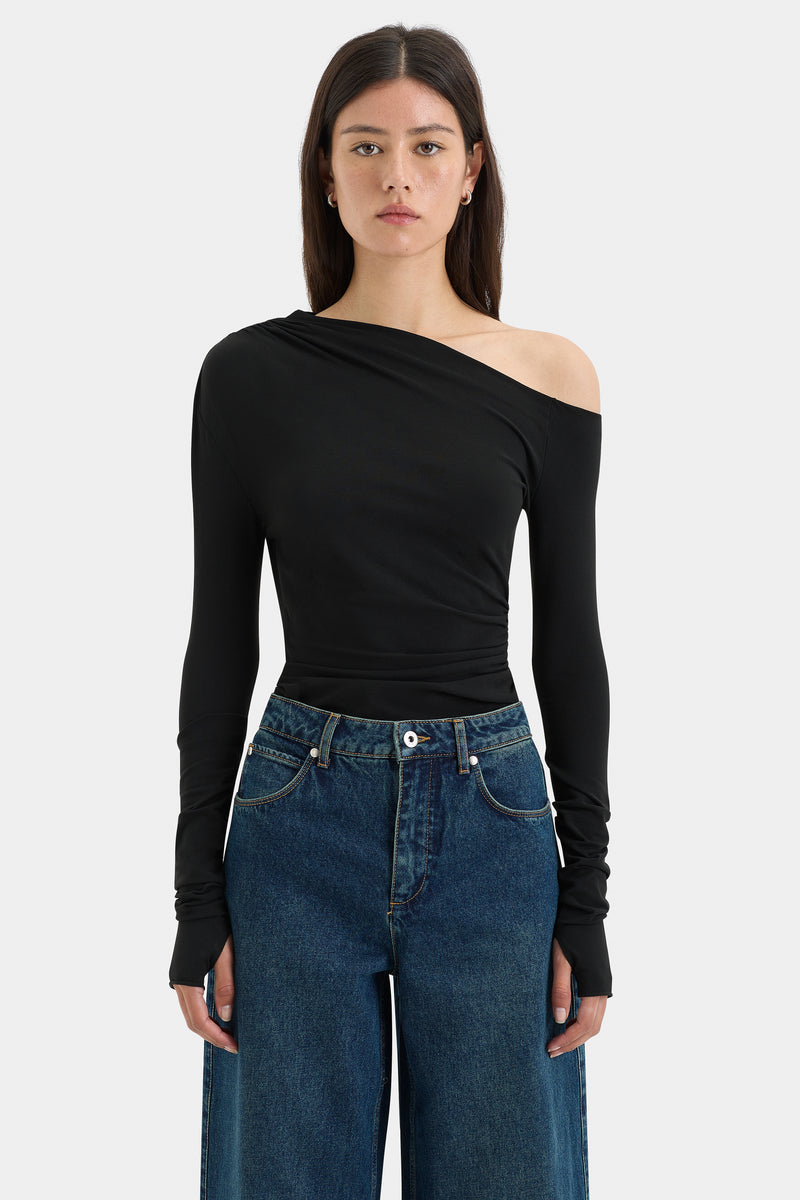 SIR the label Lottie Gathered Top BLACK