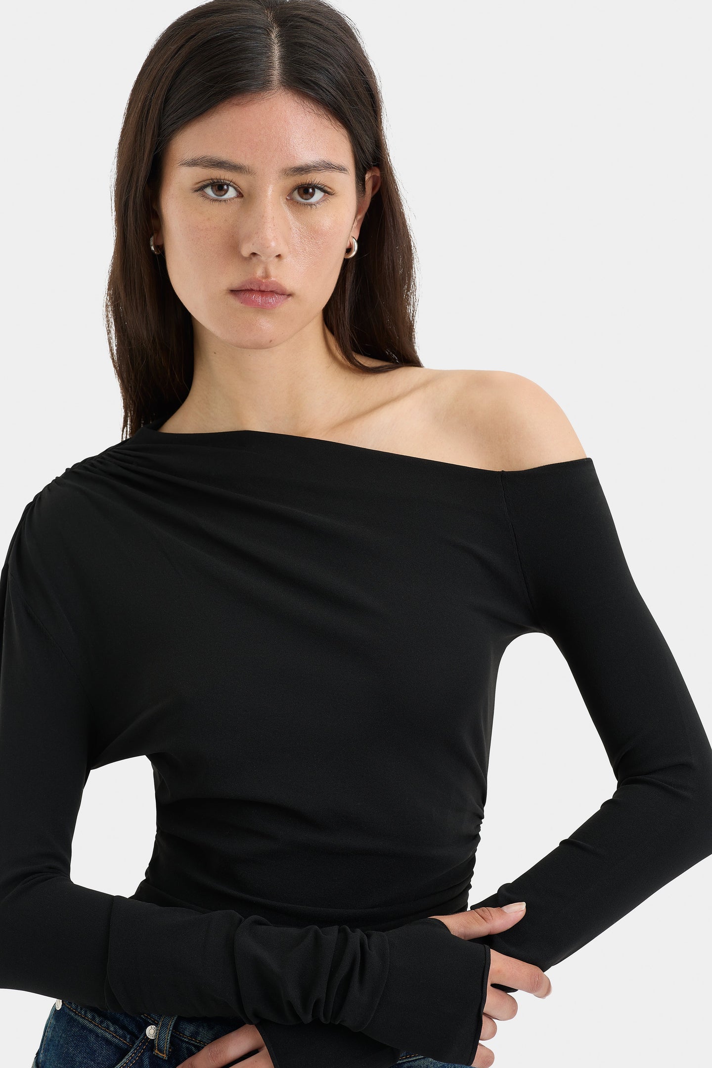 SIR the label Lottie Gathered Top BLACK