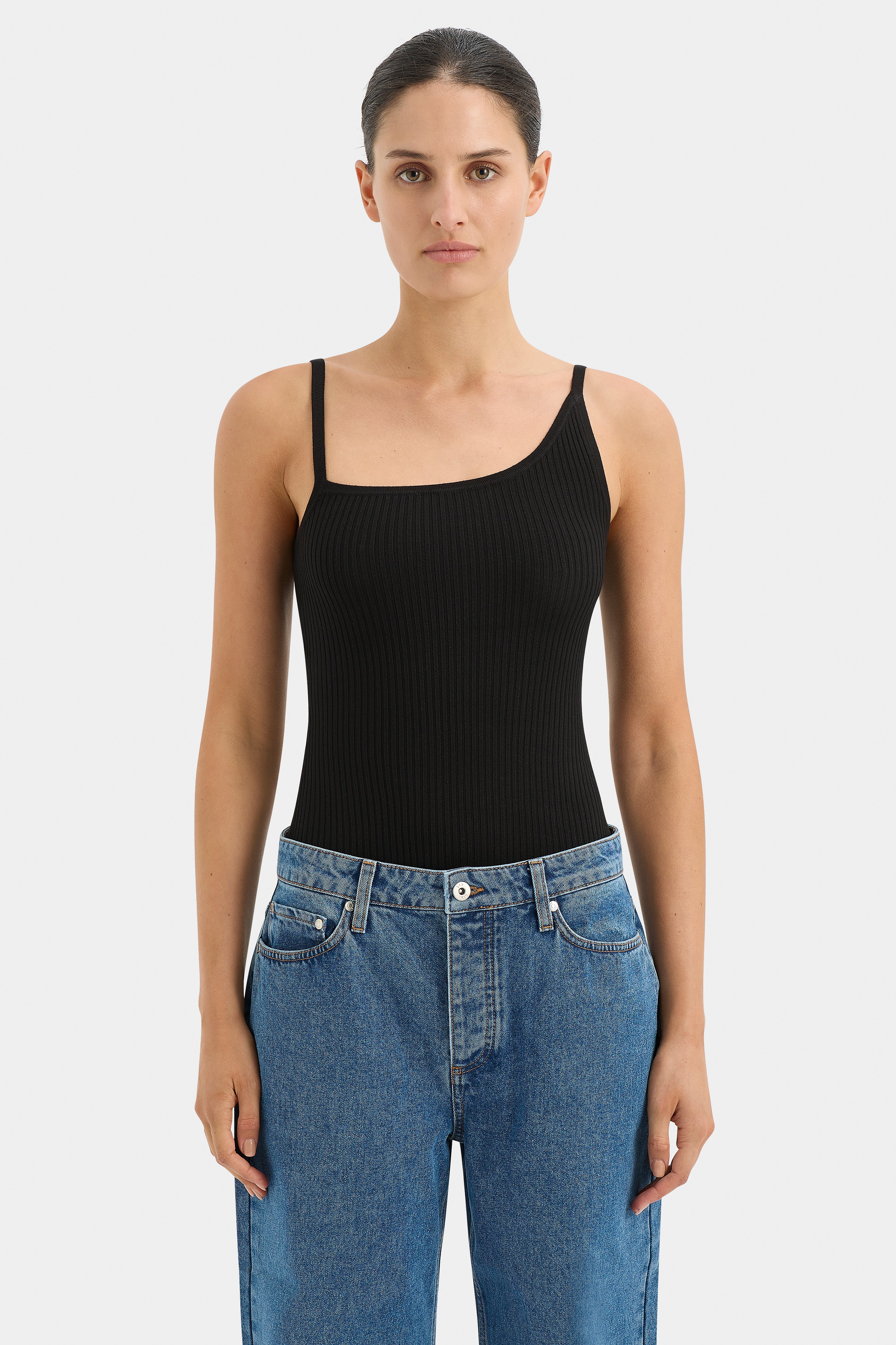 Paloma Asymmetric Tank | Black | SIR.