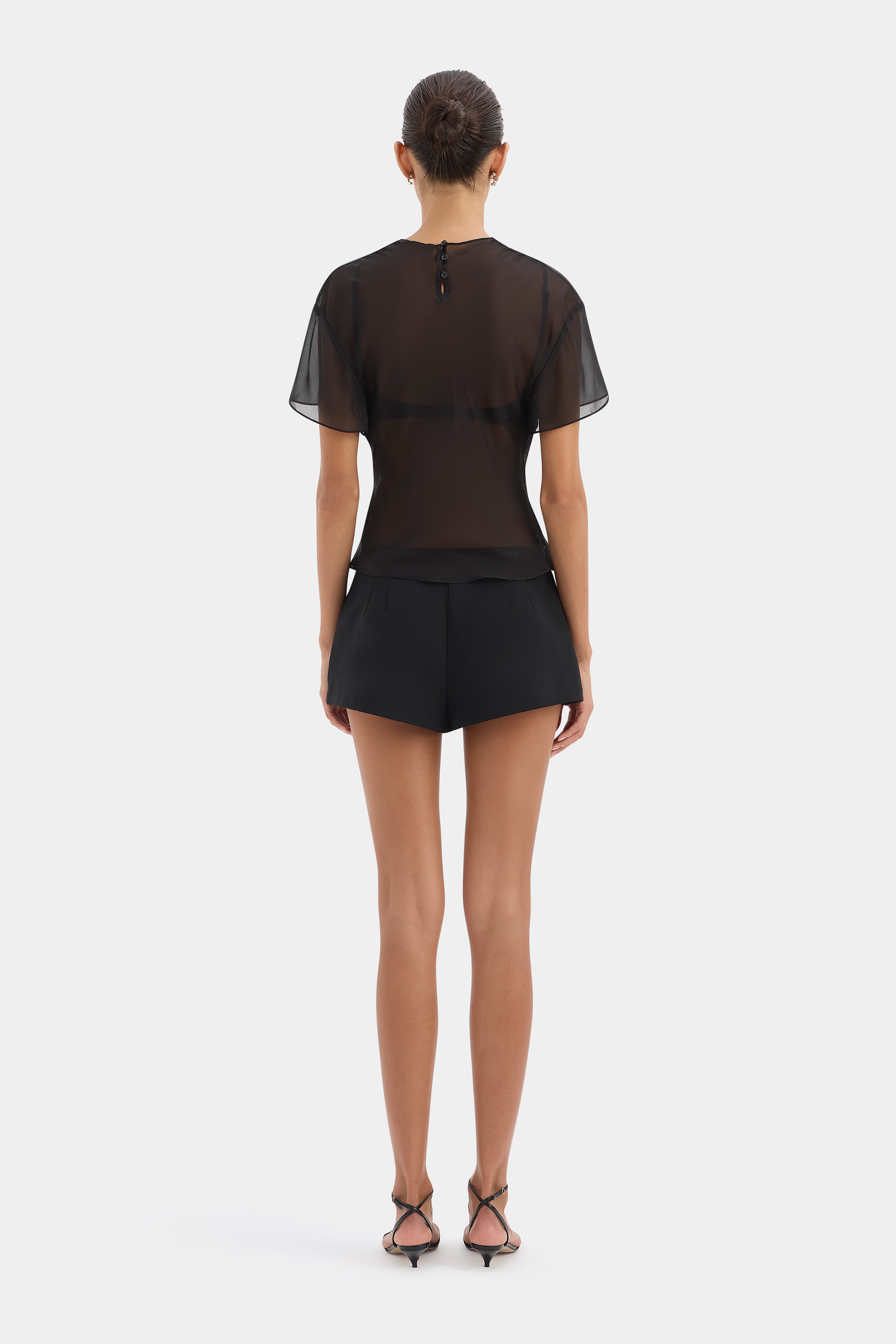 dylan mini dress black DYLAN MINI DRESS WITH TIED BAND AT THE BACK main image 0