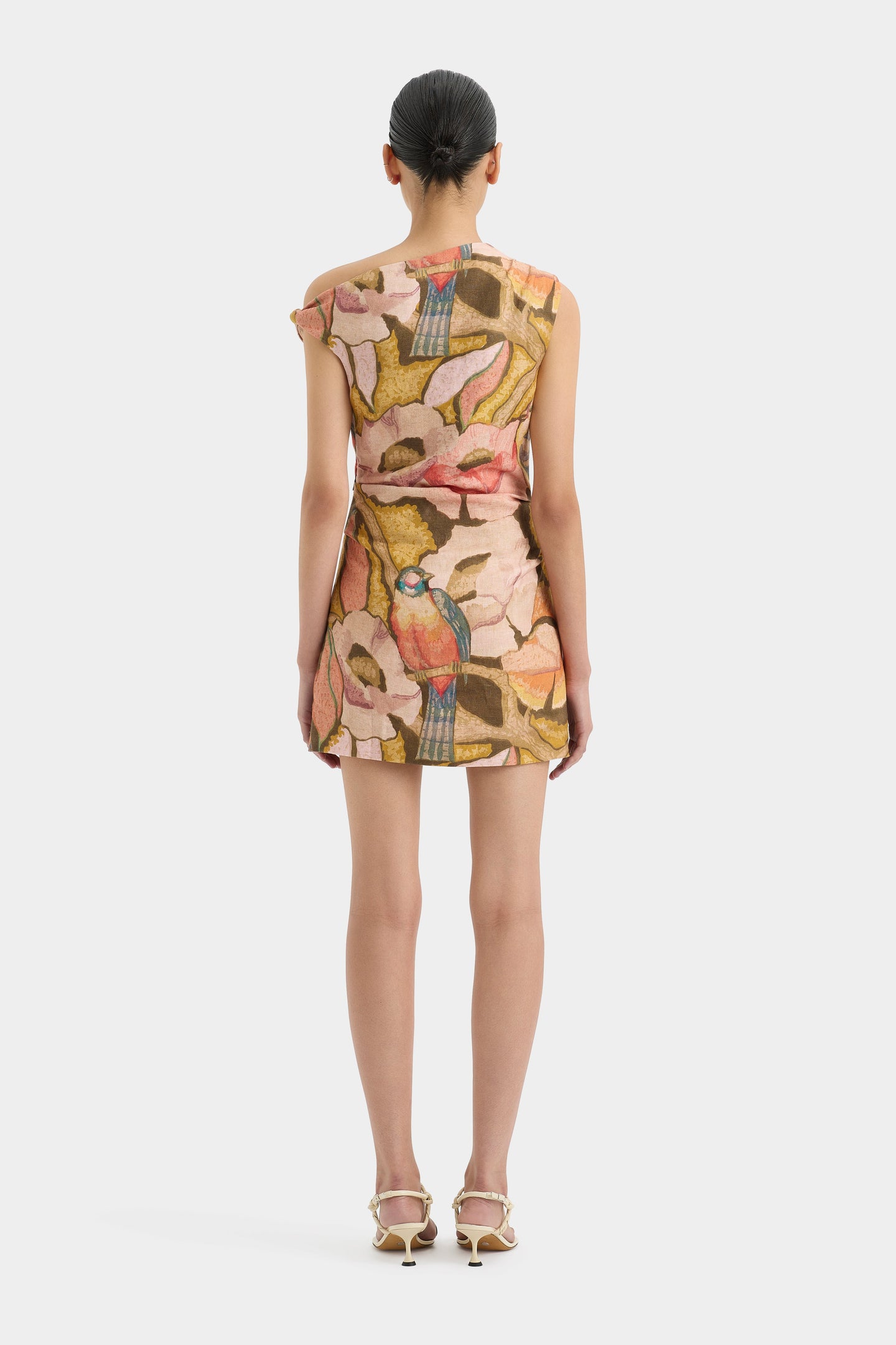 Talulah Knot Mini Dress Pink and Brown Sanderling Floral SIR
